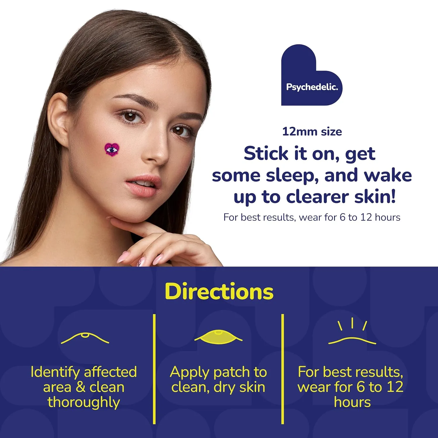 BioSwiss Psychedelic Pimple Patches, Hydrocolloid Acne Patch for Zits and Blemishes, Face and Skin Stickers, 72 Count