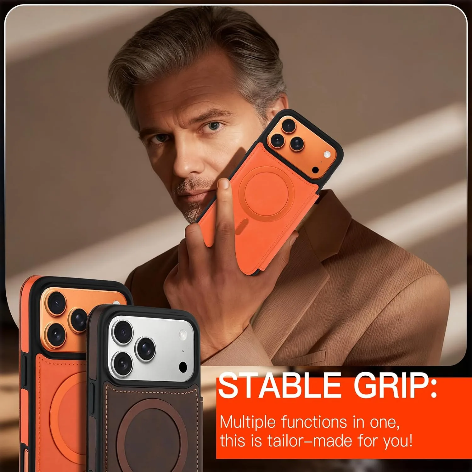 Wallet Phone Case Crafted for iPhone 17 Pro Max Orange
