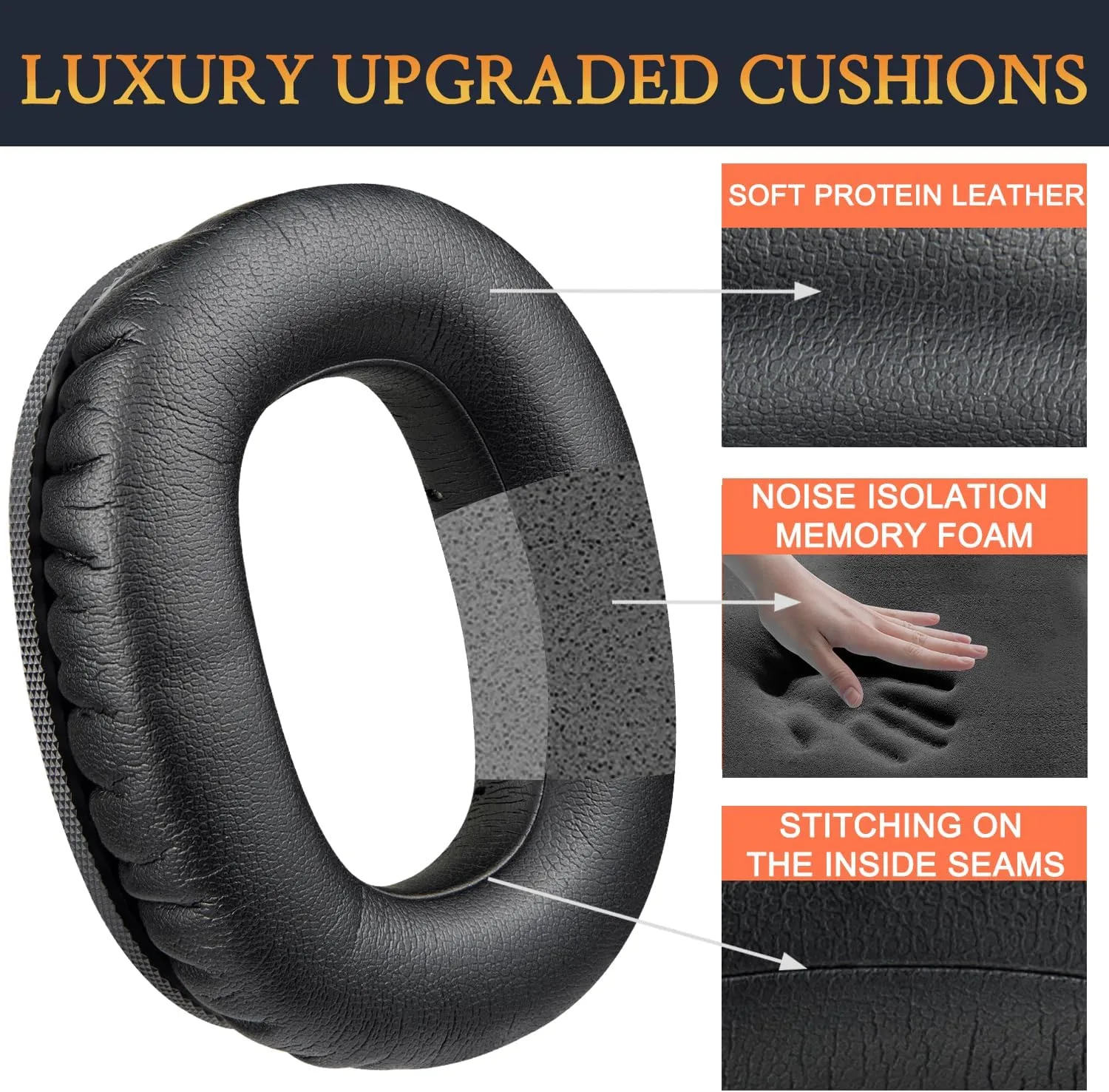 SOULWIT Earpads for Marshall Monitor III(3.0 Edition) - Black
