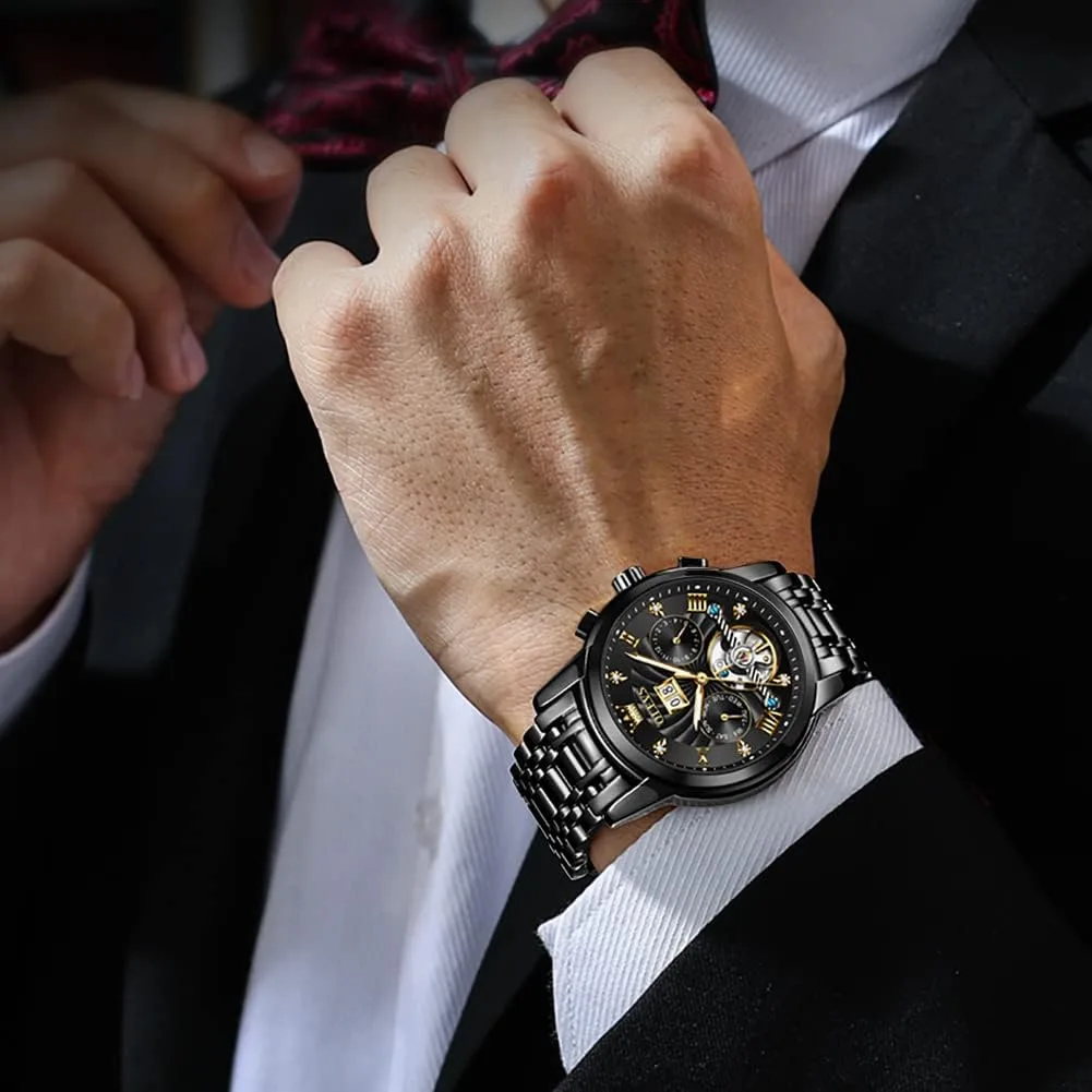 OLEVS Automatic Gold Watches for Men Luxury Classic Stainless Steel