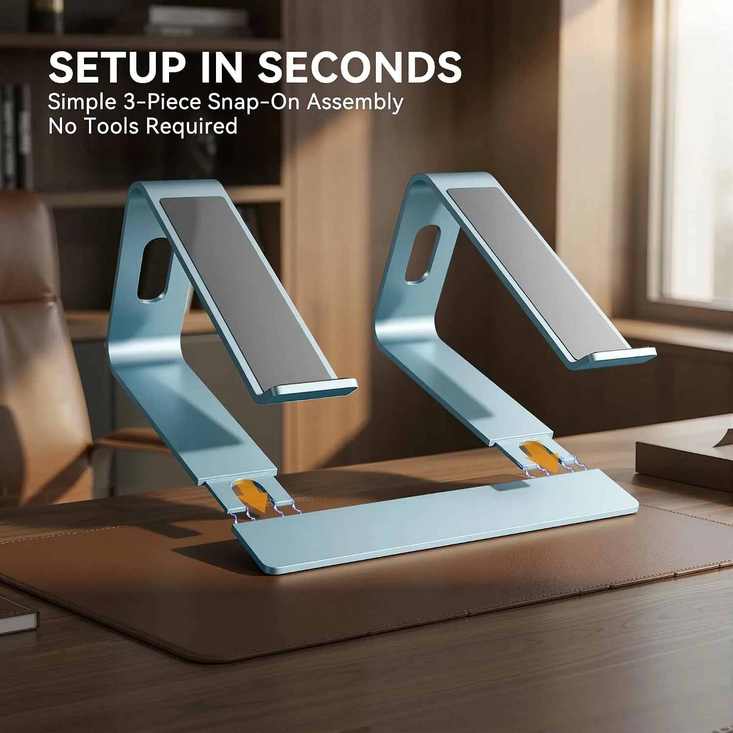 SOUNDANCE Laptop Stand, Aluminum Ergonomic Desk Riser, 10-15.6", Aquamarine