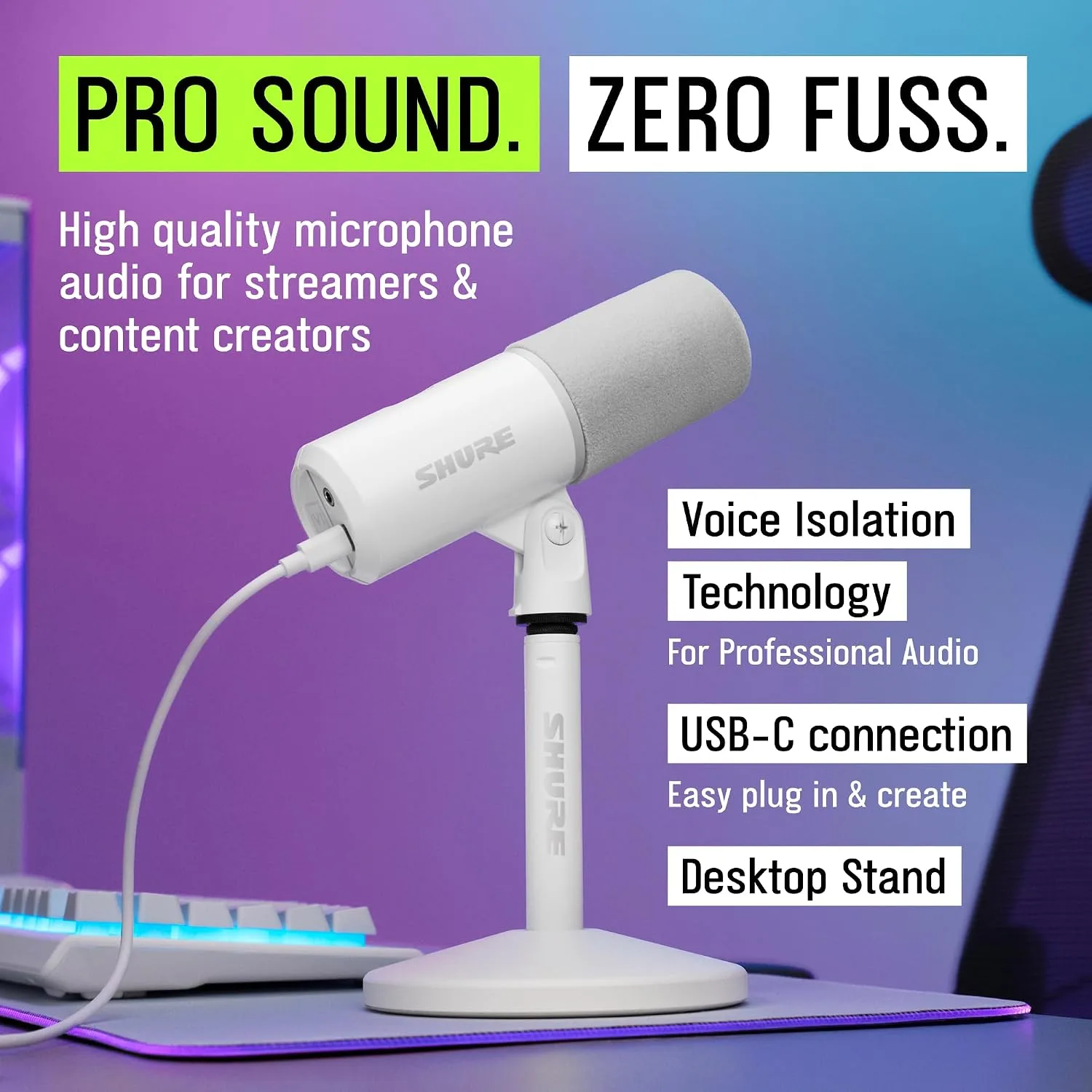 Shure MV6 USB Microphone, White