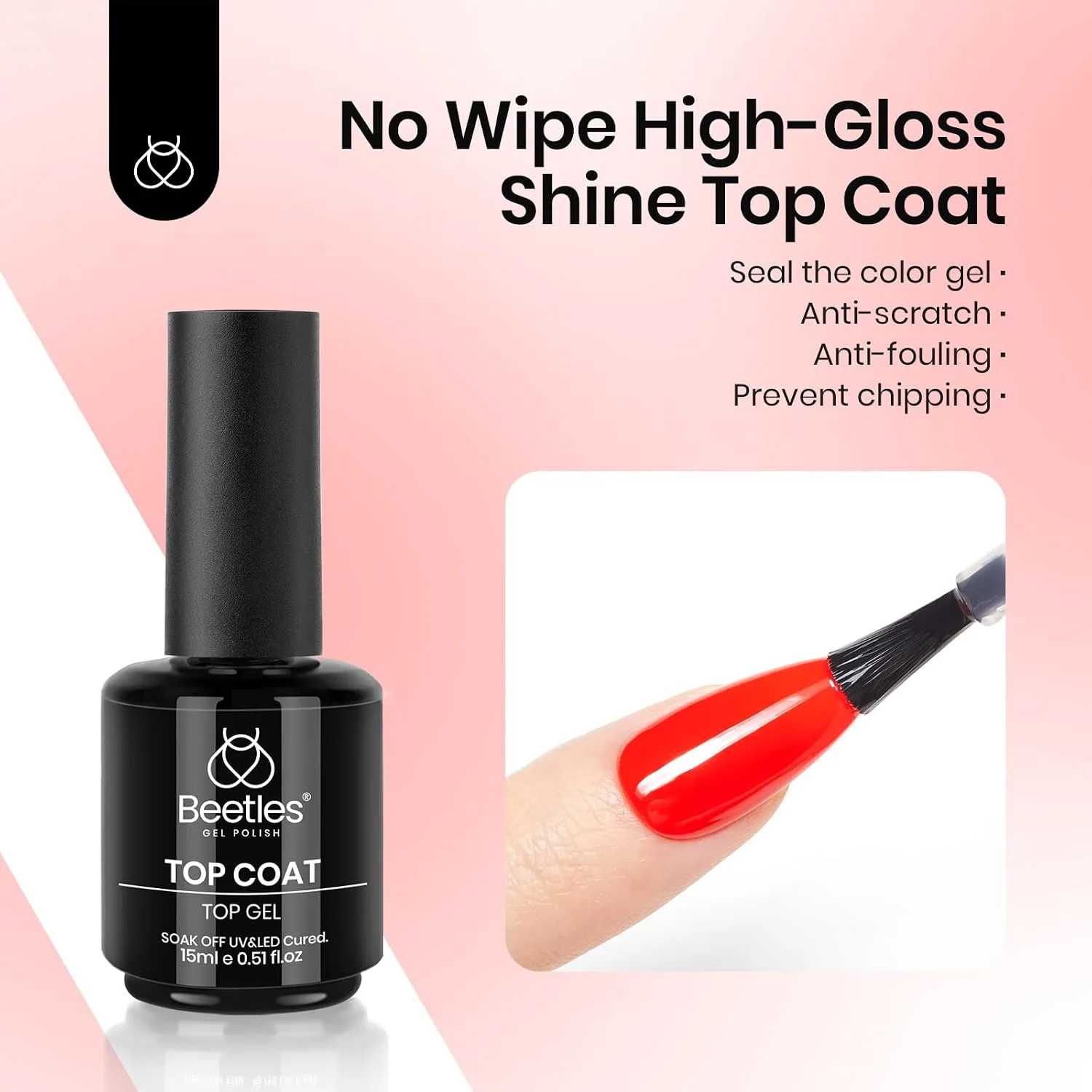 Beetles Red Gel Nail Polish Set 3Pcs 15ml – Cherry Red Soak Off UV/LED Gel