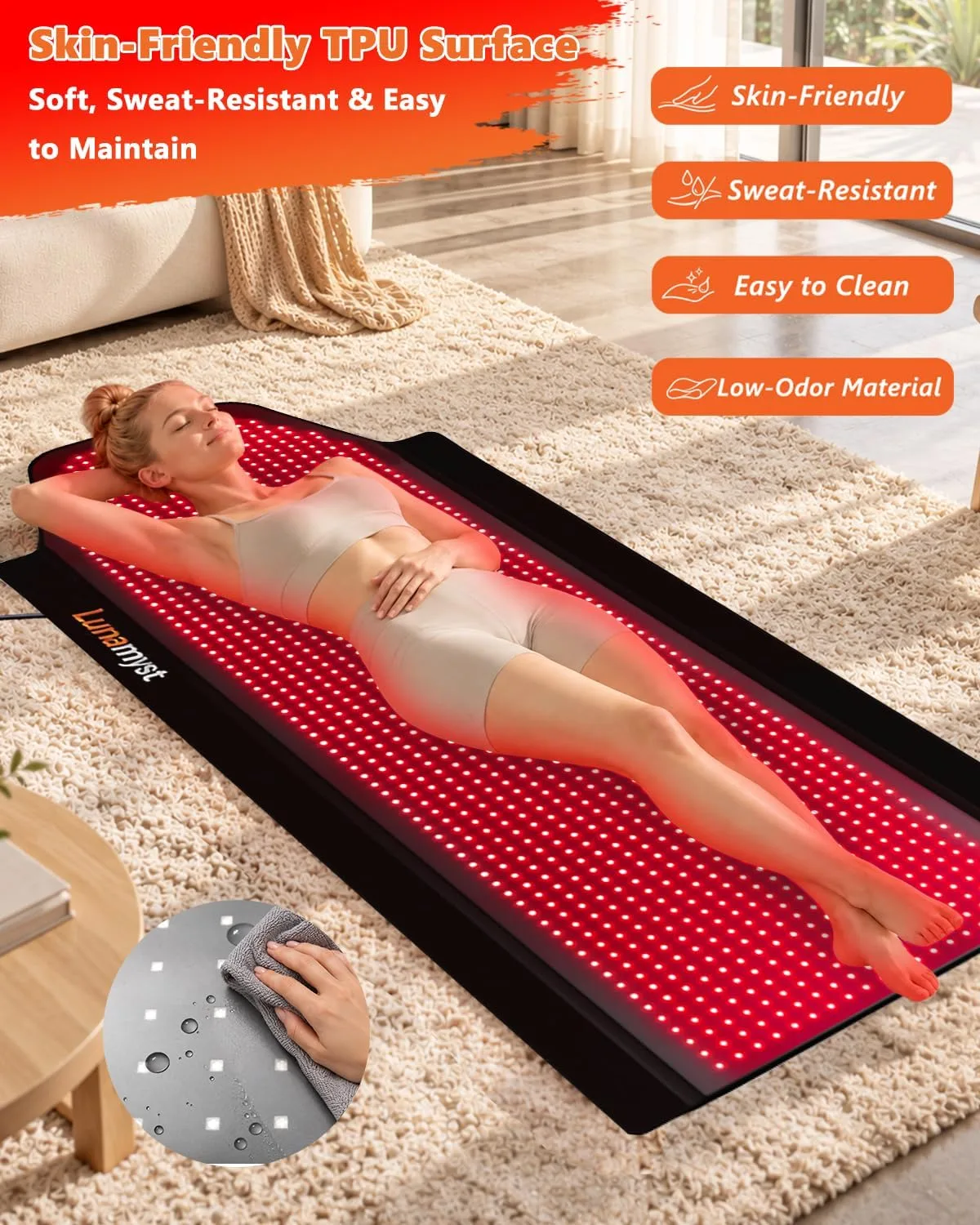Red Light Therapy Mat Full Body 72" x 33", 1436 LEDs, 660/850nm