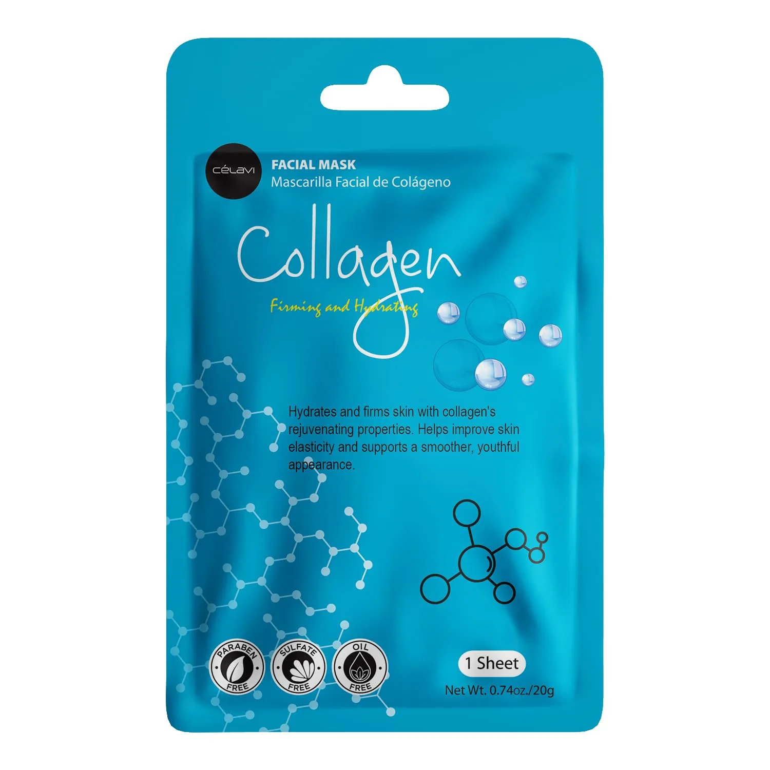 Celavi Korean Face Mask Sheet Set, Spa Masks, 12 Pack Hyaluronic Acid