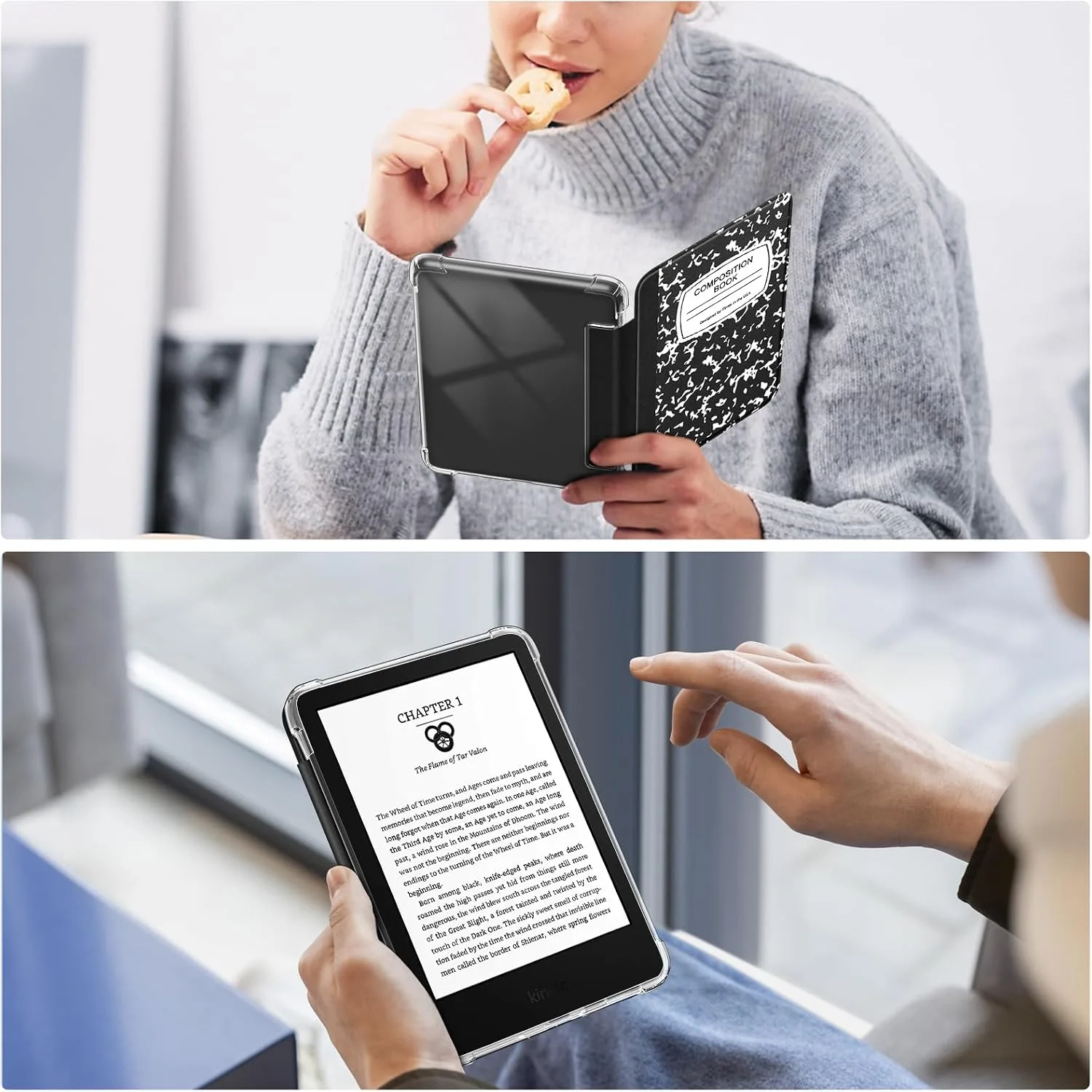 Fintie Slim TPU Case for 6"Kindle 11th Generation 2024/2022,CompositionBook
