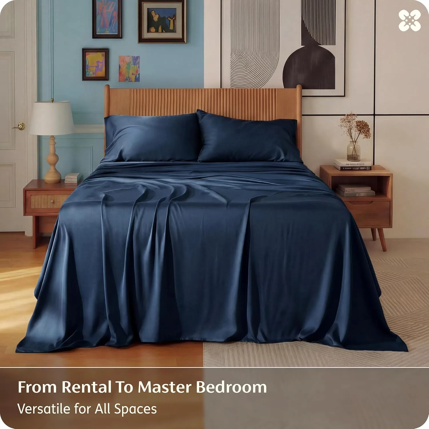 Bedsure PureWoven 100% Rayon Derived from Bamboo, Full Size Sheets, 4 PCS