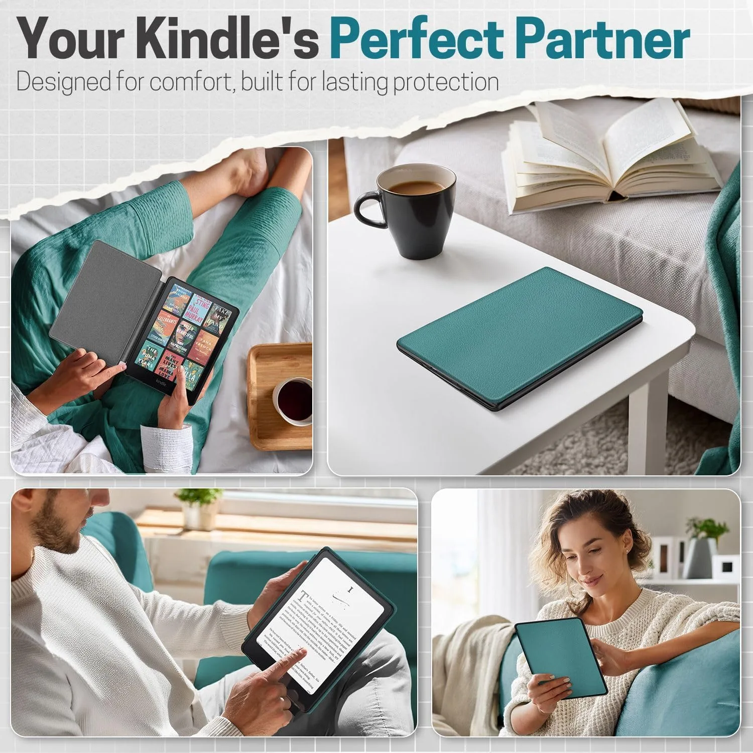TNP Kindle Paperwhite 12th Gen Case, Colorsoft 7-Inch Cover, Dark Green