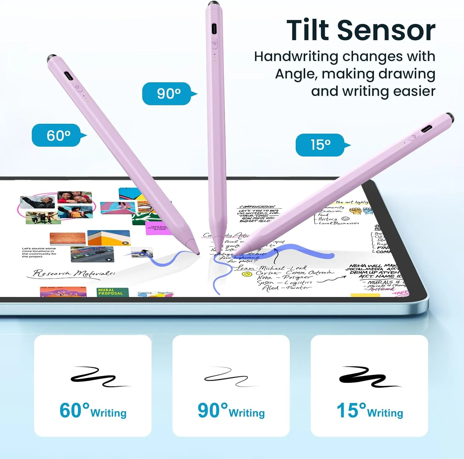 Hastraith Stylus Pen for iPad(2026-2018),13 mins Fast Charge Pencil with Tilt Sensitivity for iPad A16/10/9/8/7/6,Air 13"/11"/M3/M2/5/4/3,Pro 11"/13"/12.9"/M4/M2/M1,Mini 7/6/5, Light Lilac