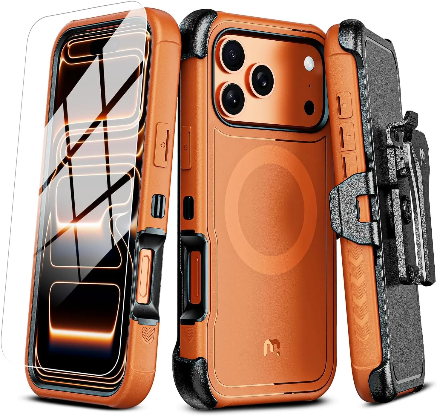 M MYBAT PRO for iPhone 17 Pro Max Case with Belt Clip Holster