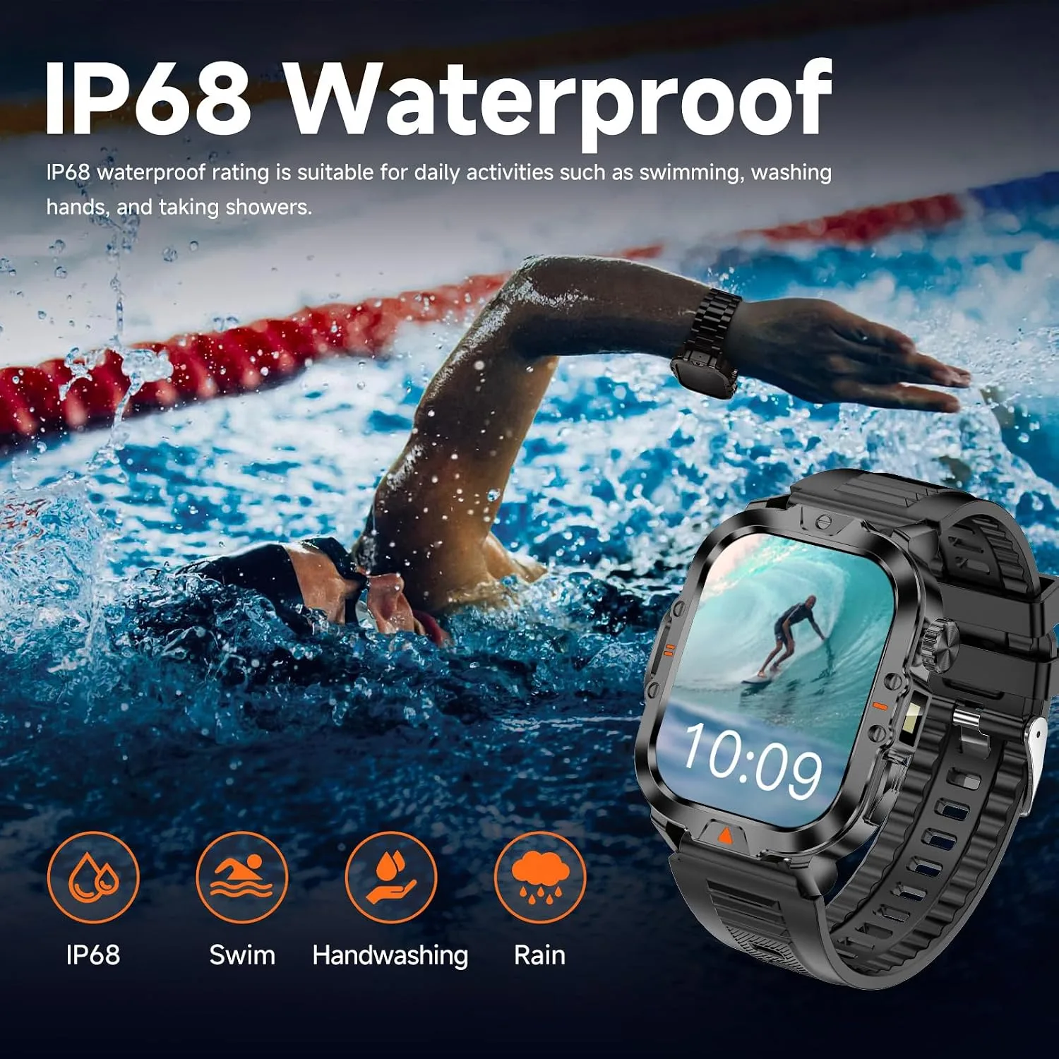Smart Watch for Men Military Answer/Make Call 2.01″ Display