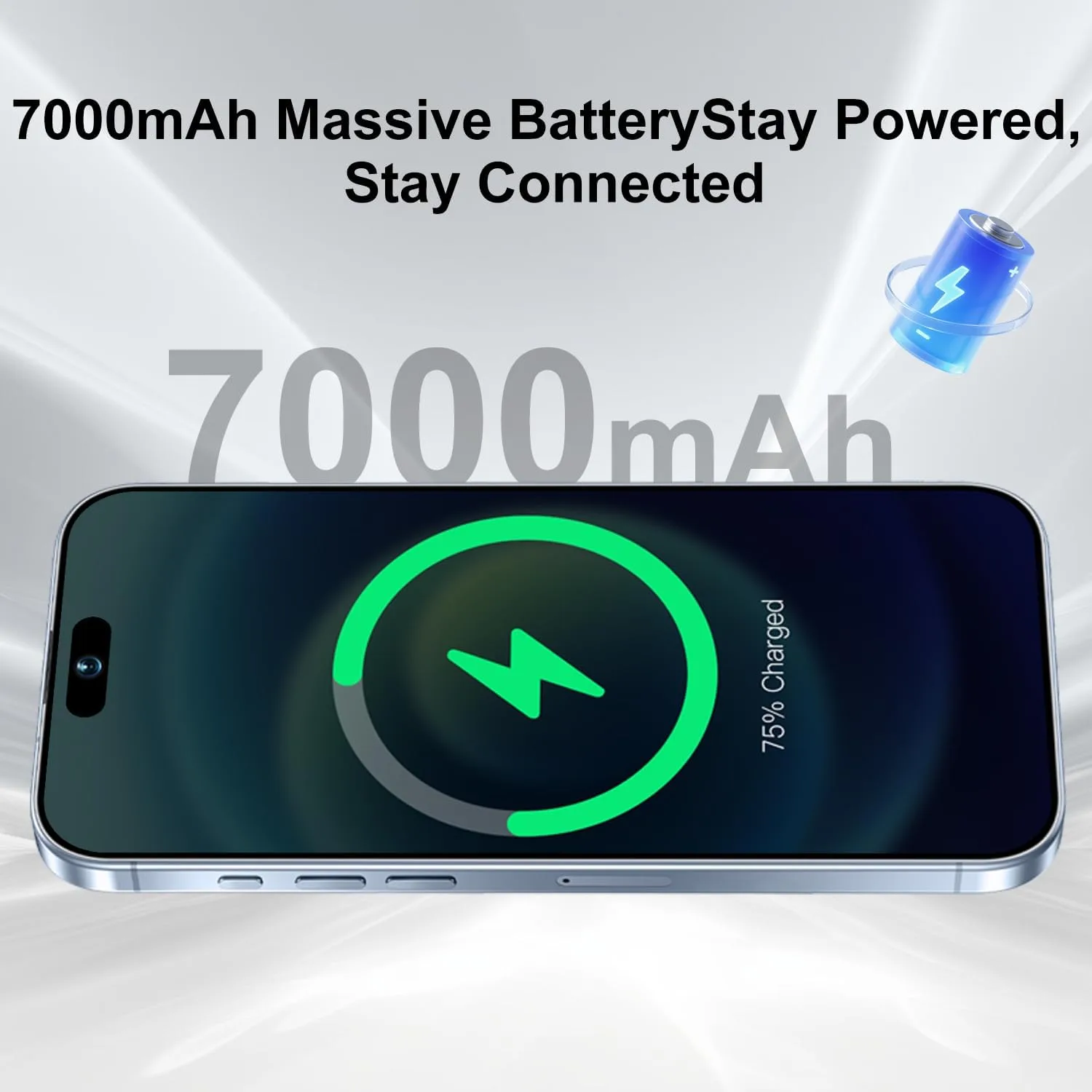 Huness 17 PM 16+1TB Unlocked Cell Phone,6.9" HD Screen Unlocked Phones,Android 15 7000mAh Long Battery Life Smartphone,5G/Dual SIM/Fingerprint Button Unlock/Photos/Face ID (Blue)