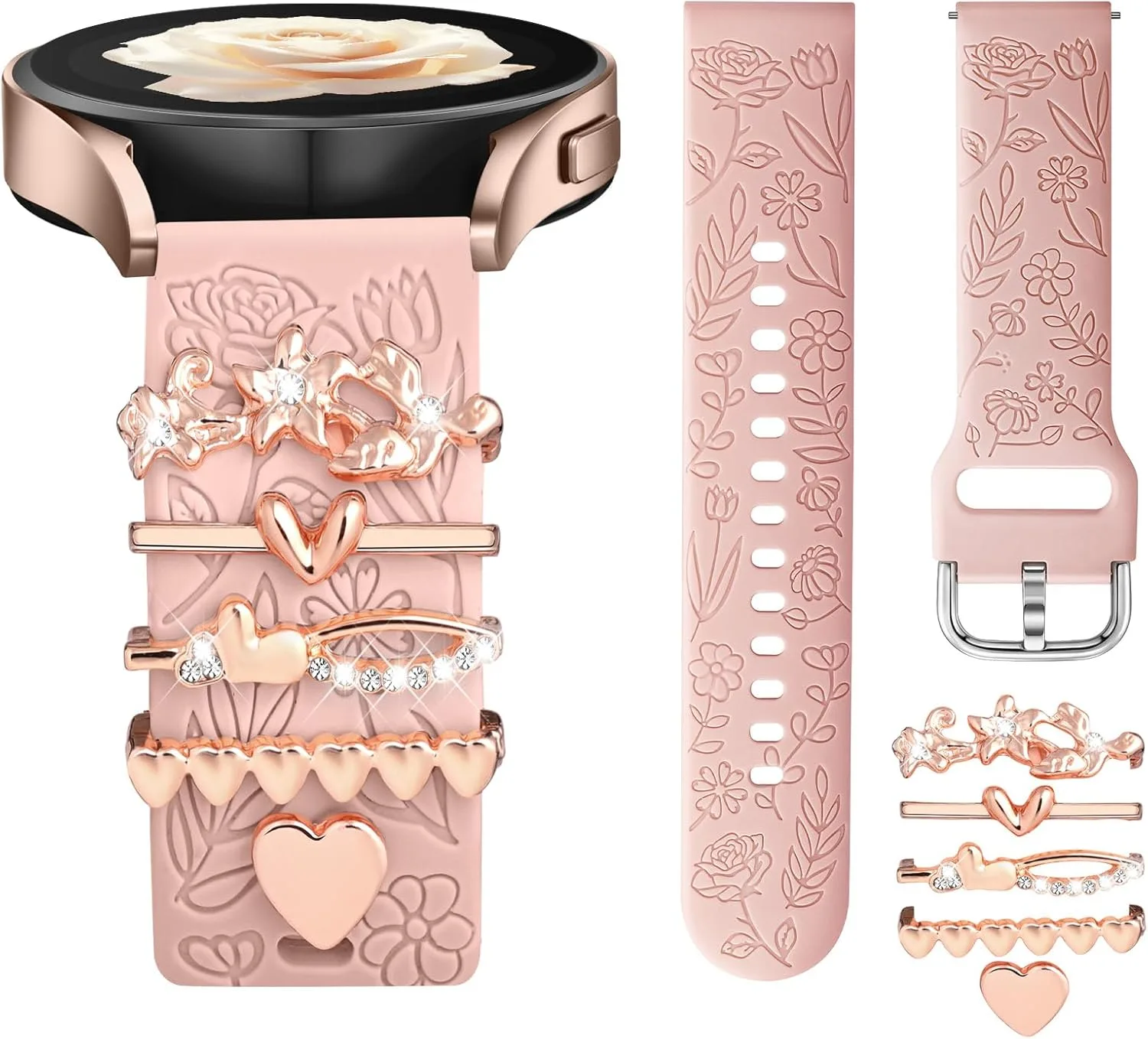 DaQin Flower Engraved Band Compatible with Samsung Galaxy Watch 7 Bands