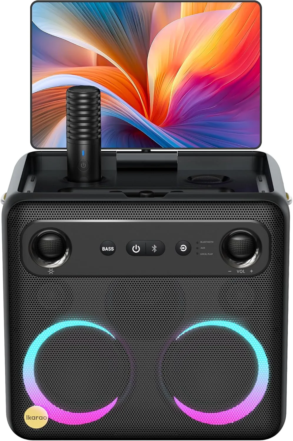 Máquina de Karaoke Ikarao Break X2 con Pantalla 10.1", 32GB, 2 Micrófonos Inalámbricos, 300W