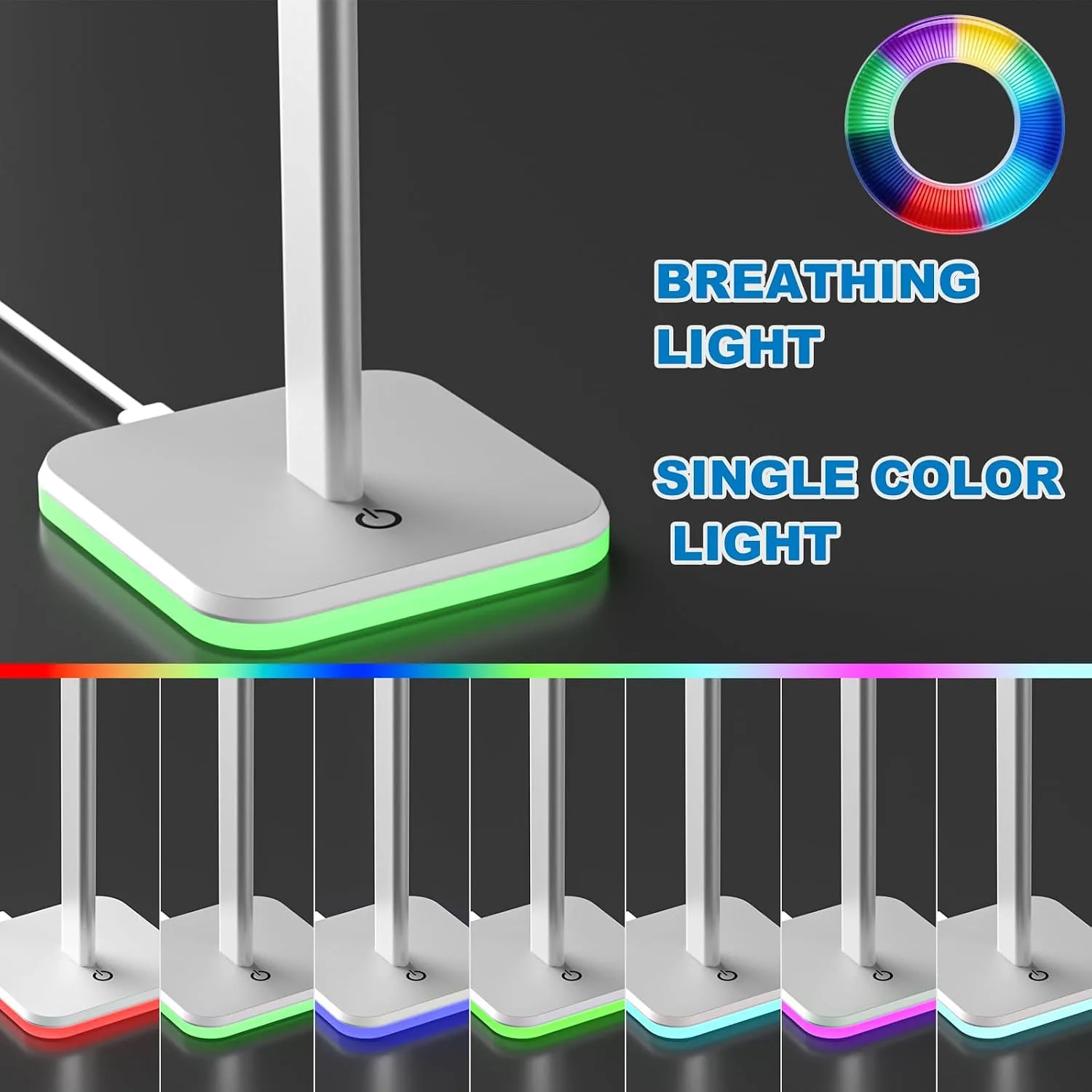Headphone Stand for Desk - Headset Stand Headphone Holder (RGB-White)