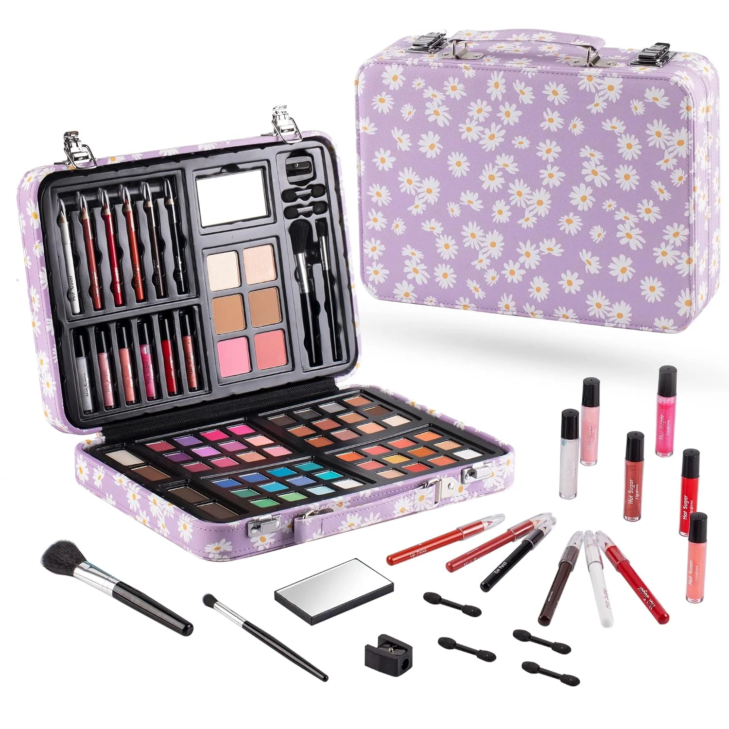 Hot Sugar Makeup Kit Deluxe Starter Gift Set for Teenagers, Purple Daisy