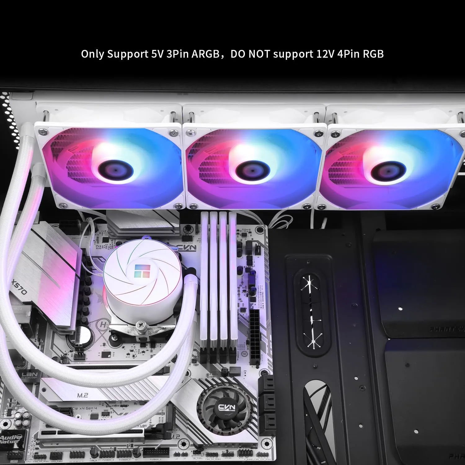 Thermalright Aqua Elite 360 White ARGB CPU Water Cooler, with 3 PWM Fans ARGB, 1550RPM Speed,for AMD/AM4/AM5, Intel LGA1851/1150/1151/1155/1156/1200/1700