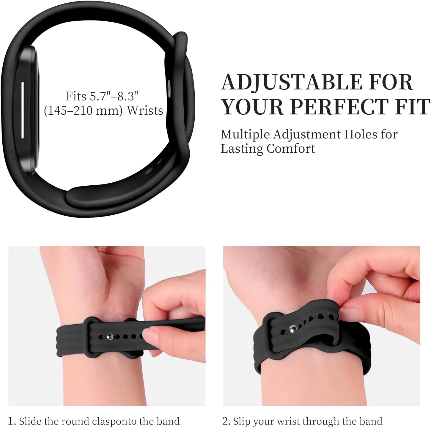 3 Pack Silicone Sport Band Compatible with Hume Band 2.0 Fitness Tracker,Soft Silicone Replacement Adjustable Sweatproof Wristband for Hume 2.0 Band, Running, Workout & Daily Wear for Women Men