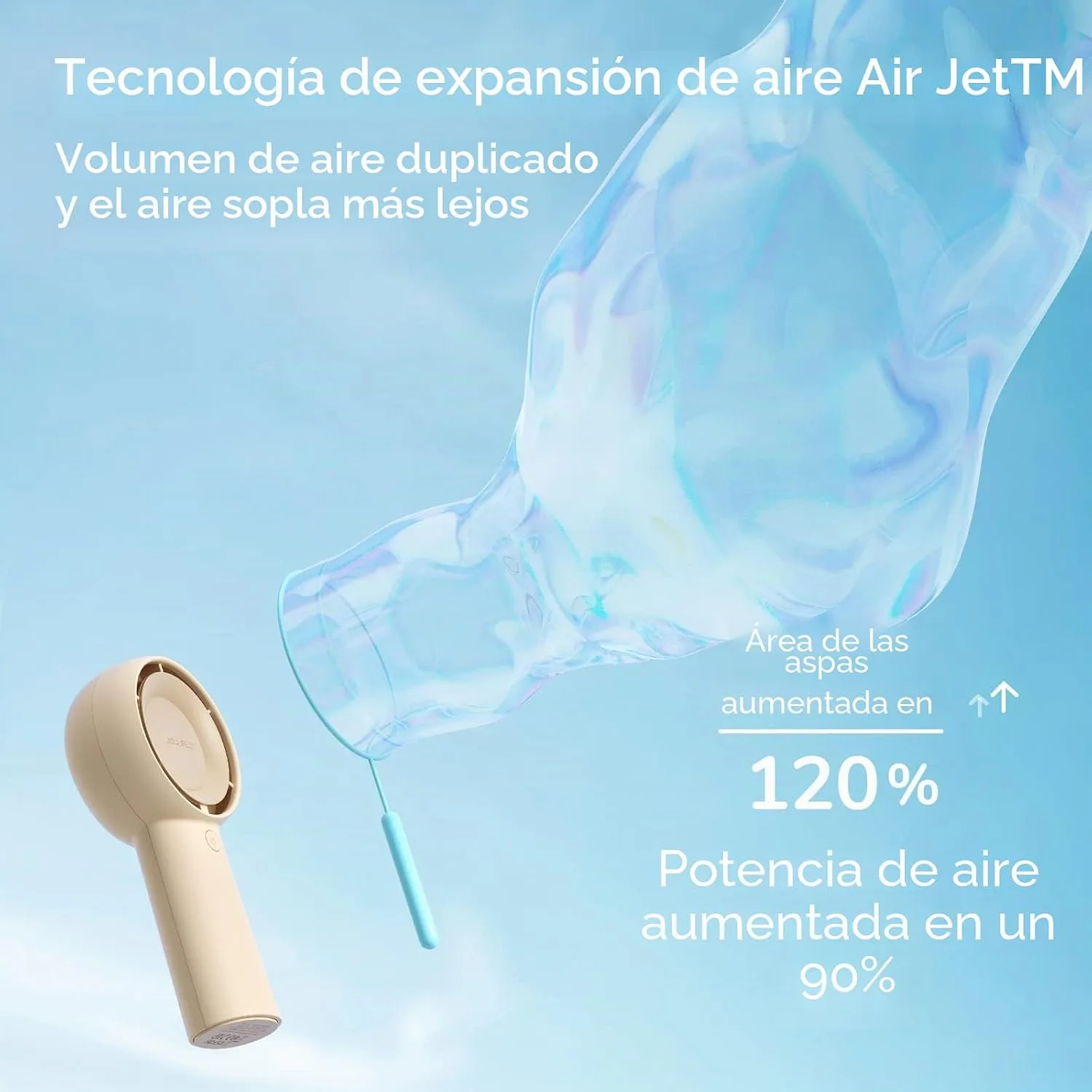 JISULIFE Portable Handheld Turbo Pocket Fan Rechargeable 4000mAh 5-Speed