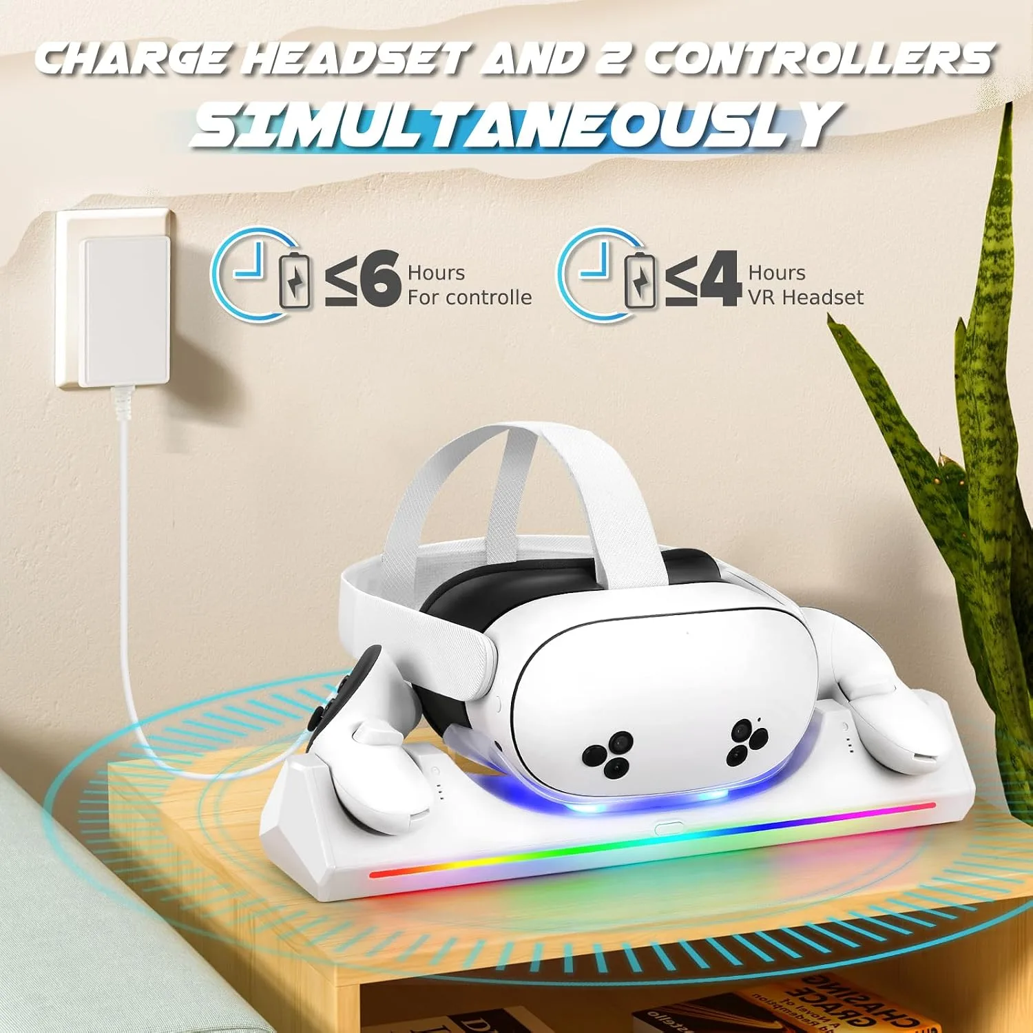 Charging Dock for Meta Quest 3S/3, VR Charging Station for Oculus Quest 3S