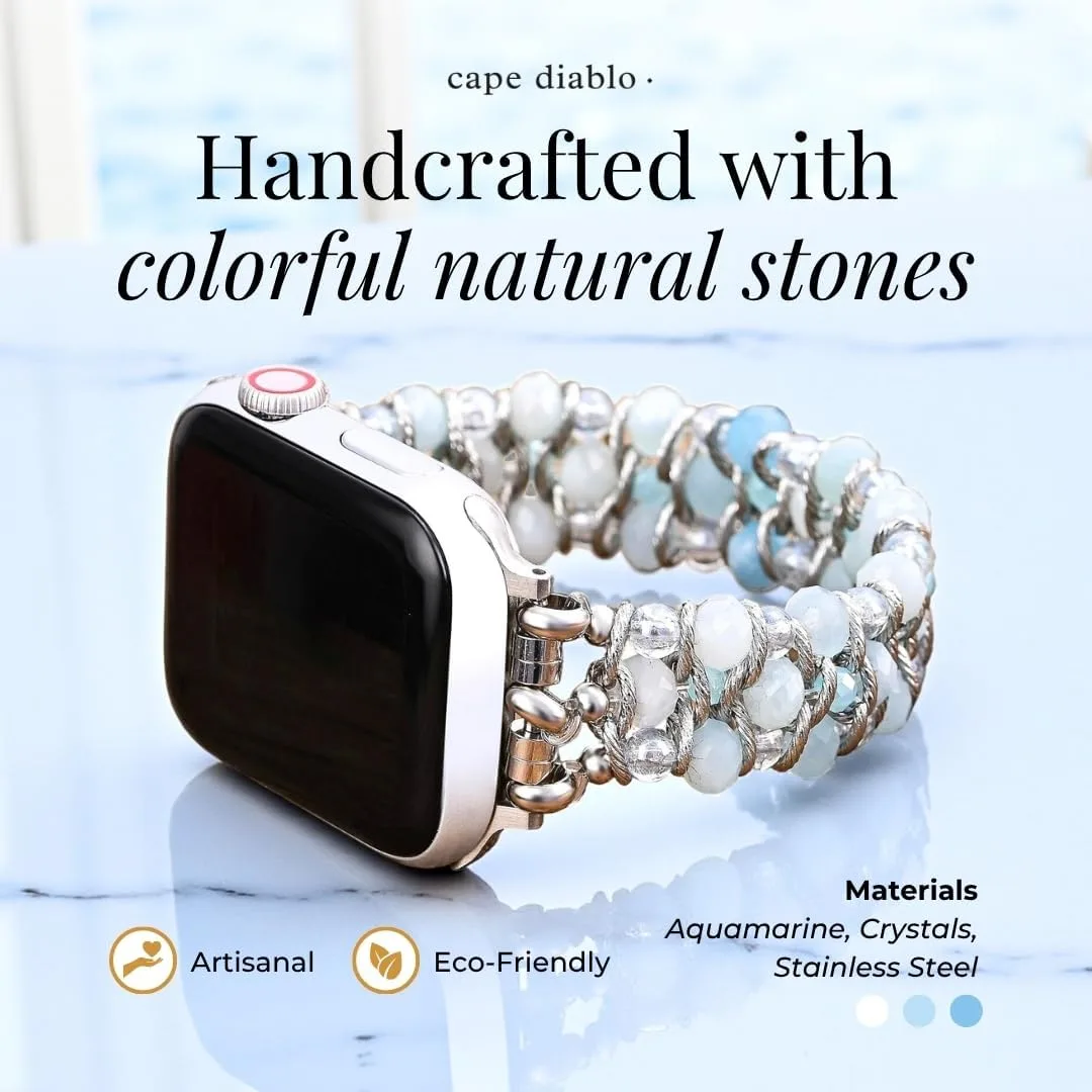 Cape Diablo Smart Watch Band for Women - Handmade Gemstone Strap - Compatible with 38mm-45mm Apple Faces