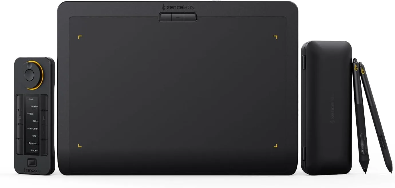 Xencelabs Pen Tablet Medium Bundle v2, Studio Level Drawing Tablet, HP Anyware Support Graphic Tablet with Two v2 Pens and Quick Keys, Private Bluetooth 5.0 Wireless Connection for Win/Mac/Linux