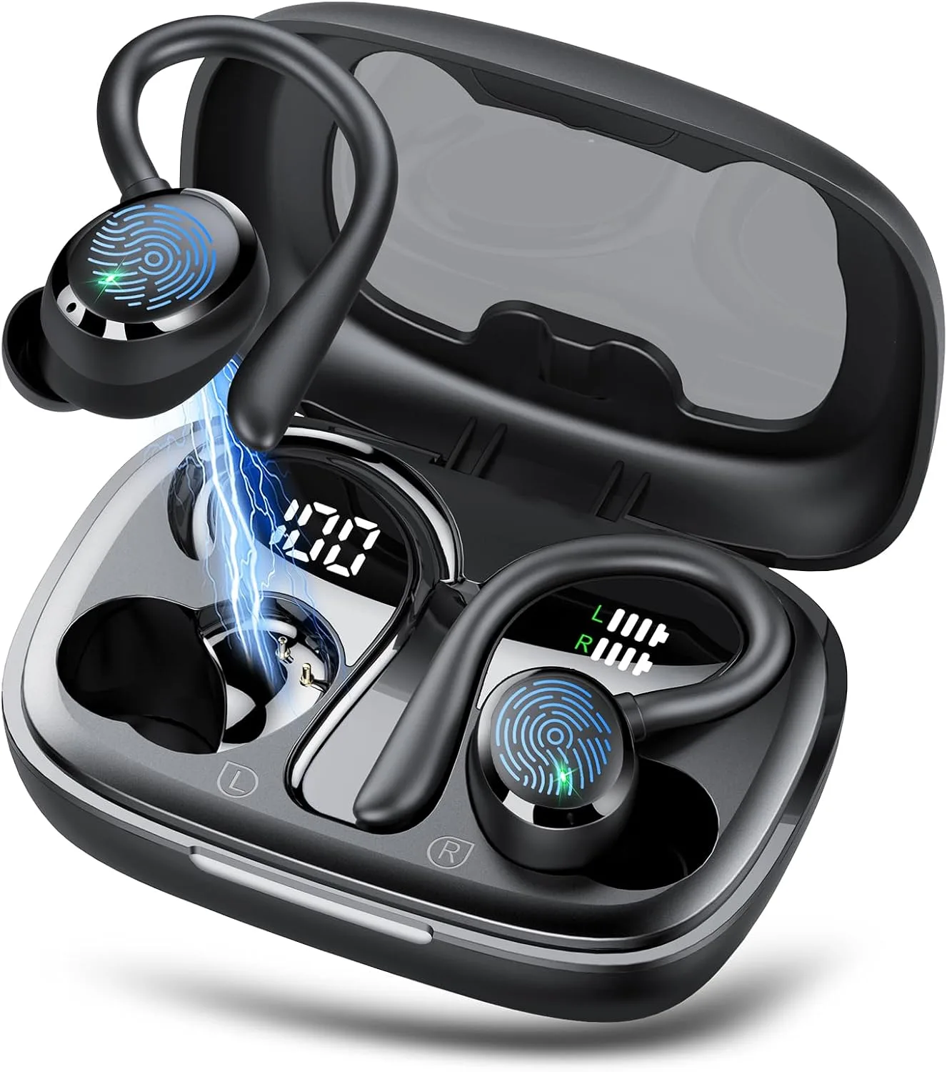 Audífonos Bluetooth Kt1 True Wireless con Estuche de Carga Negro
