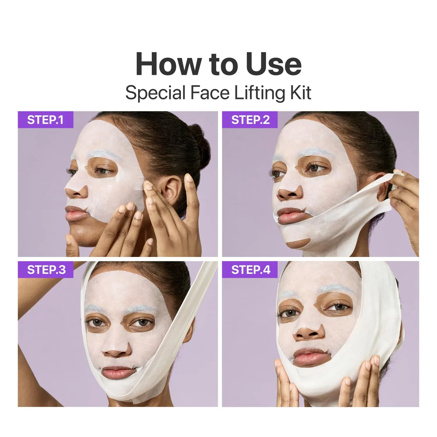numbuzin No.9+ NAD+ BIO Lifting Full Face Mask, Peptide & Collagen Two-Piece Firming Mask for a Smooth, Defined-Looking Skin Finish, 4 Sheets + Lifting Band (Pack of 3)