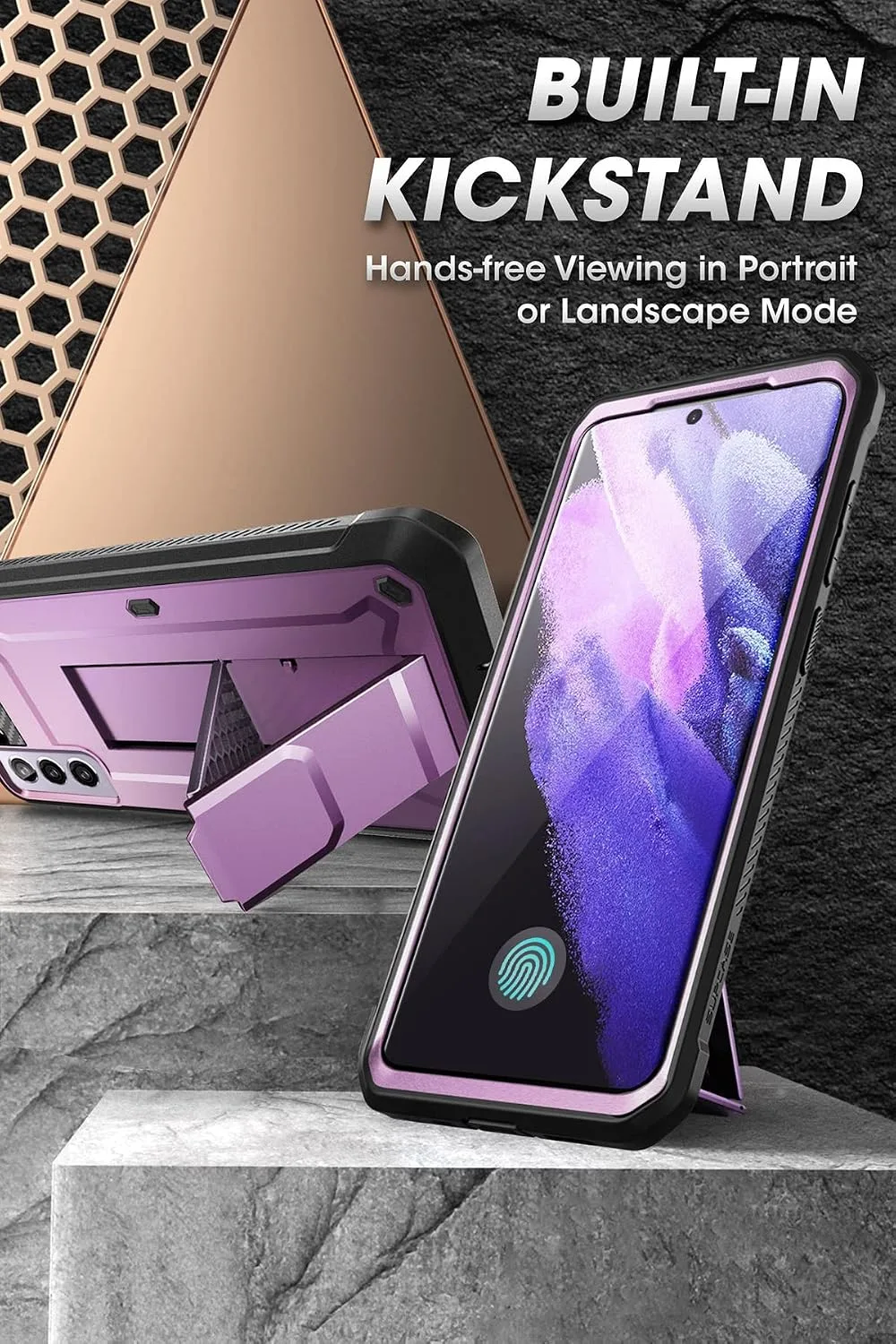SUPCASE for Galaxy S21 FE Case with Built-in Screen Protector, Purple