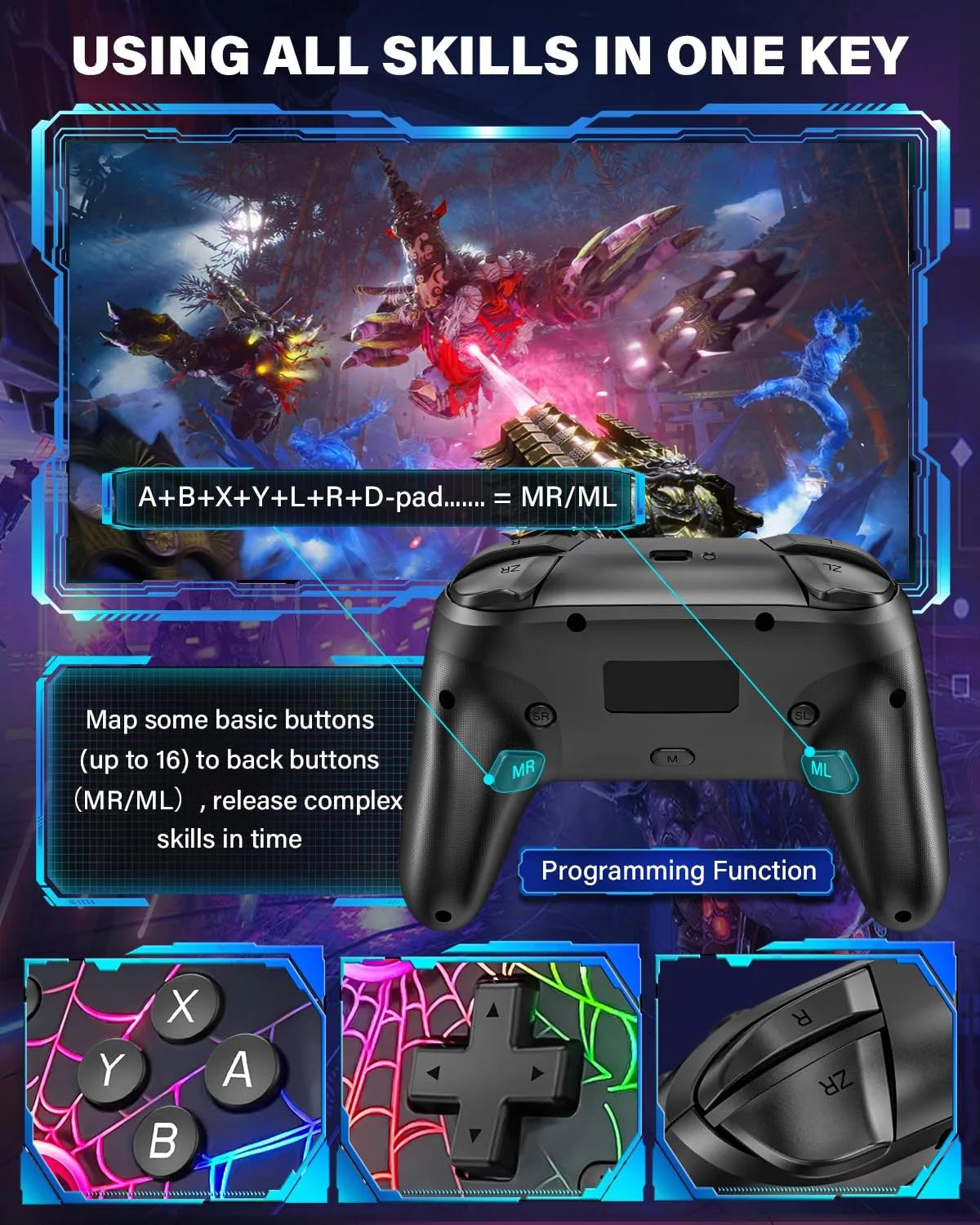 ZRZLMVP Wireless Switch Controller for Nintendo Switch/OLED/Lite/Switch 2