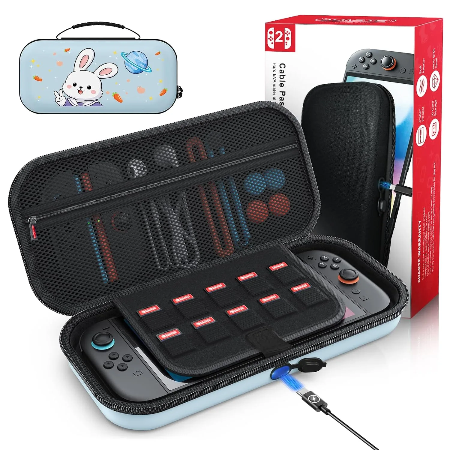 Auarte [Charge Inside Carrying Case for Switch 2 Console (2025)/OLED
