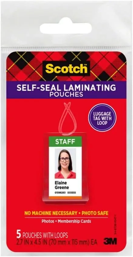 Micas para plastificar Scotch autoadhesivas para etiquetas de equipaje 6 paquetes