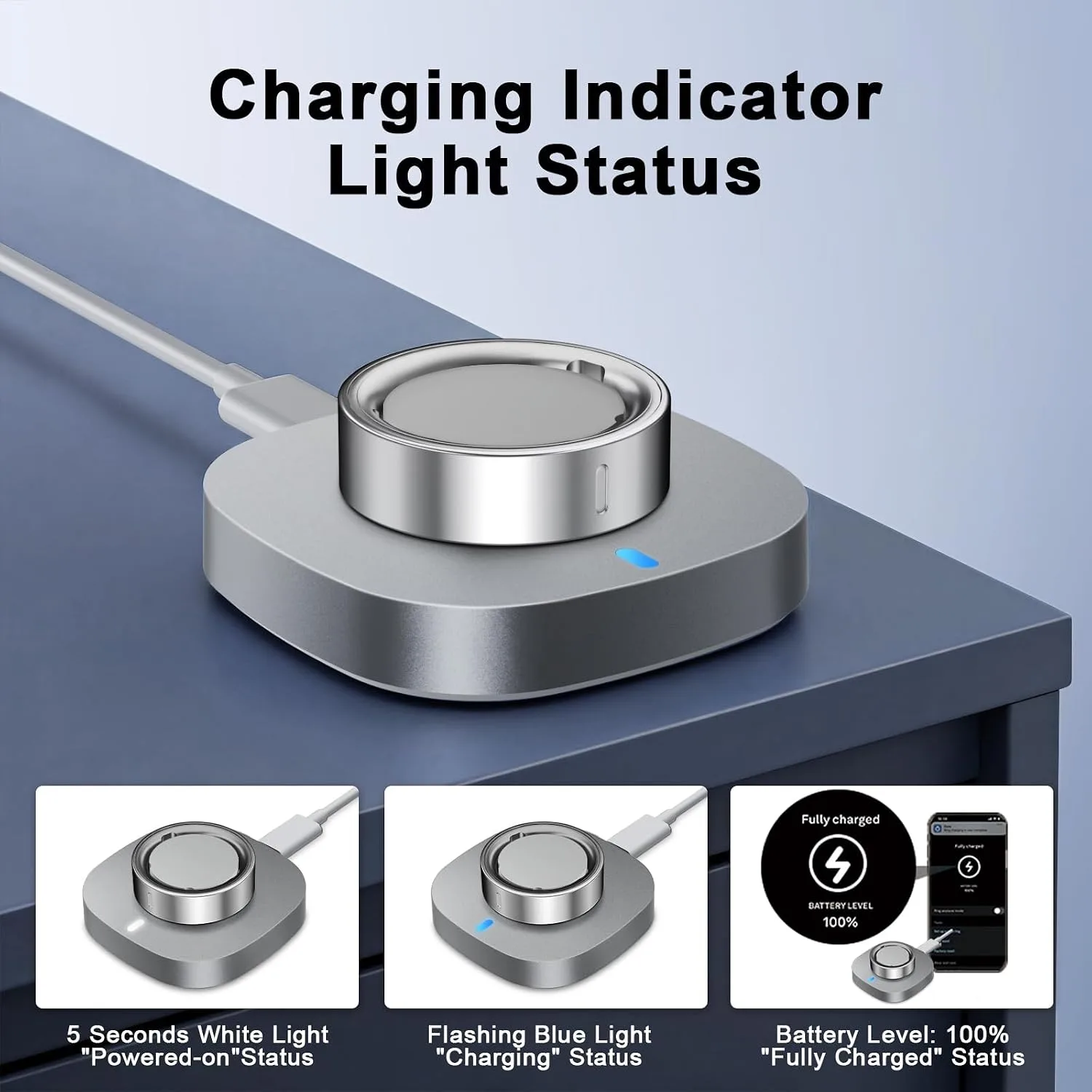 Charger Compatible with Aura-Ring Gen 4 Size 5,Fast Safe Charging Dock