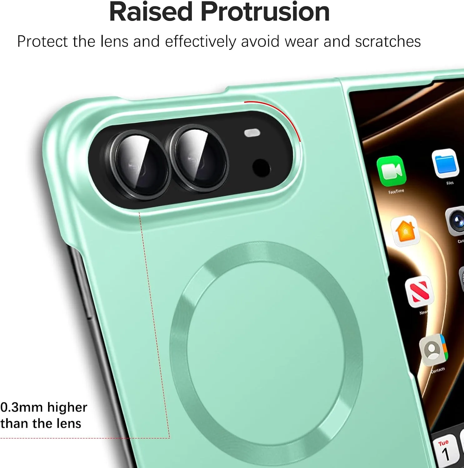 Case for iPhone Duo, Magnetic Phone Case Compatible with Mag-Safe，Green