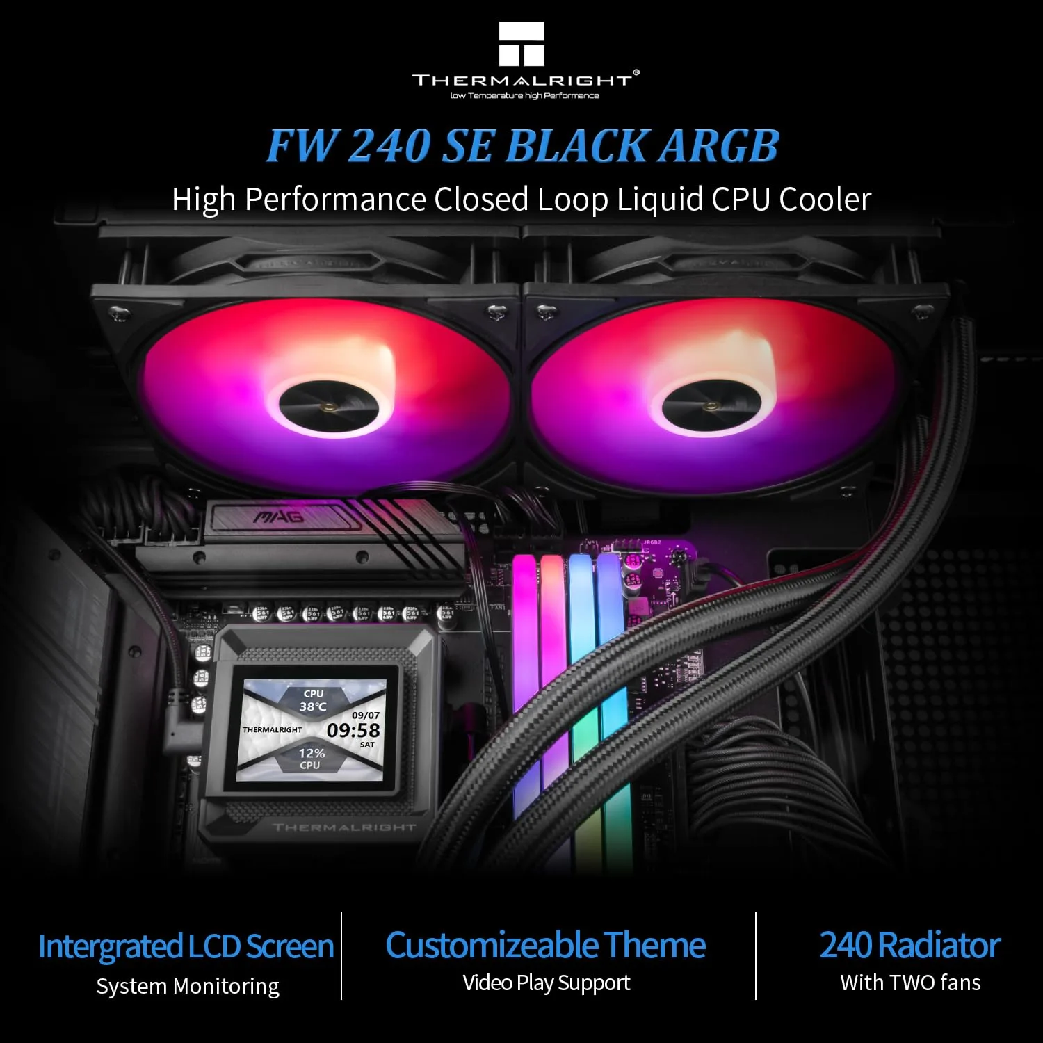 Thermalright FW 240 SE ARGB Black-360mm AIO CPU Liquid Cooler