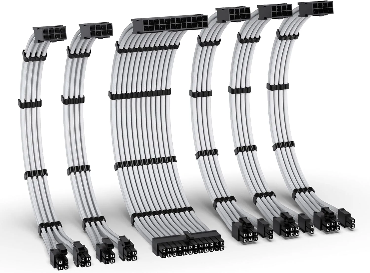 EZDIY-FAB 16AWG PSU Extension Kit, 300MM, 24-Pin/2xEPS/3xPCIe, White