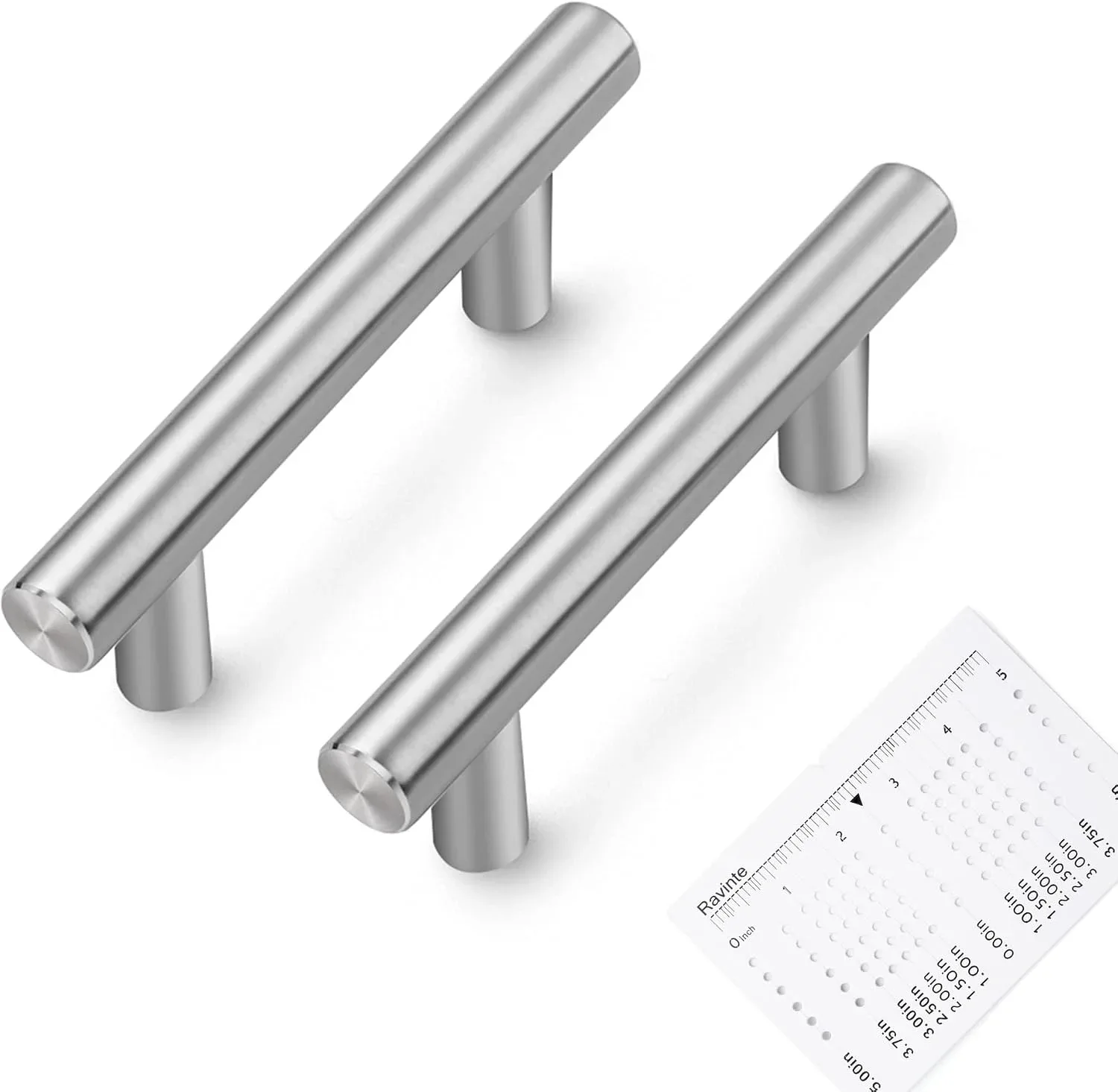 Manija para mueble Ravinte níquel cepillado 2-1/2 pulgadas, paquete de 10