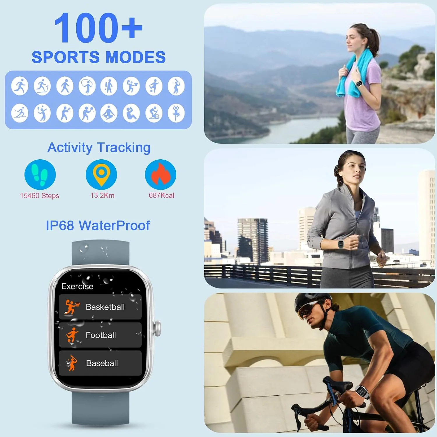 Smart Watch for Men Women, 1.91" Smartwatch (Answer/Make Call) Gray