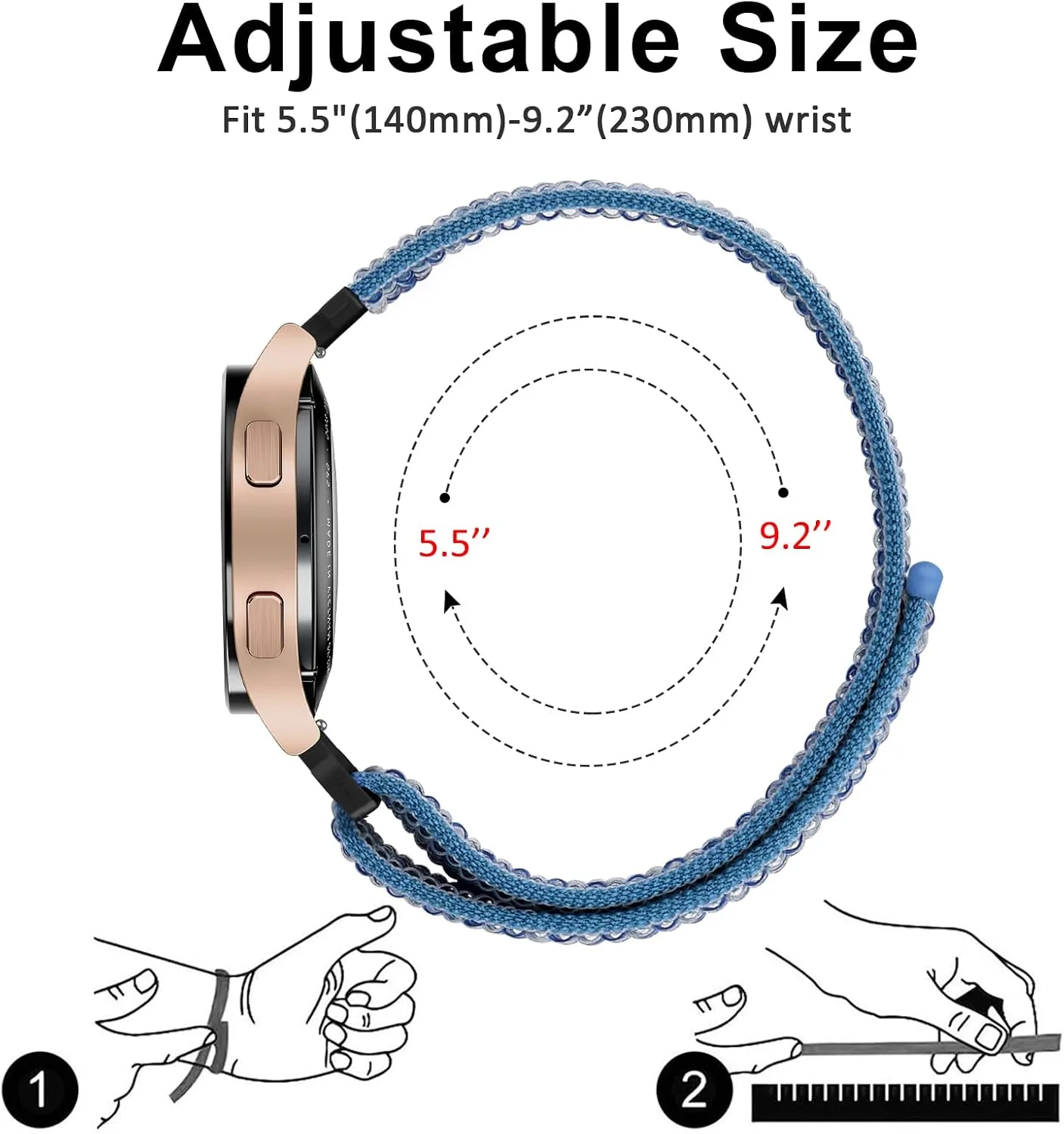Amzpas Nylon Bands Compatible with COROS PACE 4 / PACE 3 / Pro/APEX 2 Pro/APEX Pro/APEX 46mm Men Women, 22mm Soft Sport Replacement Strap for Coros Pace 4/3 Watch