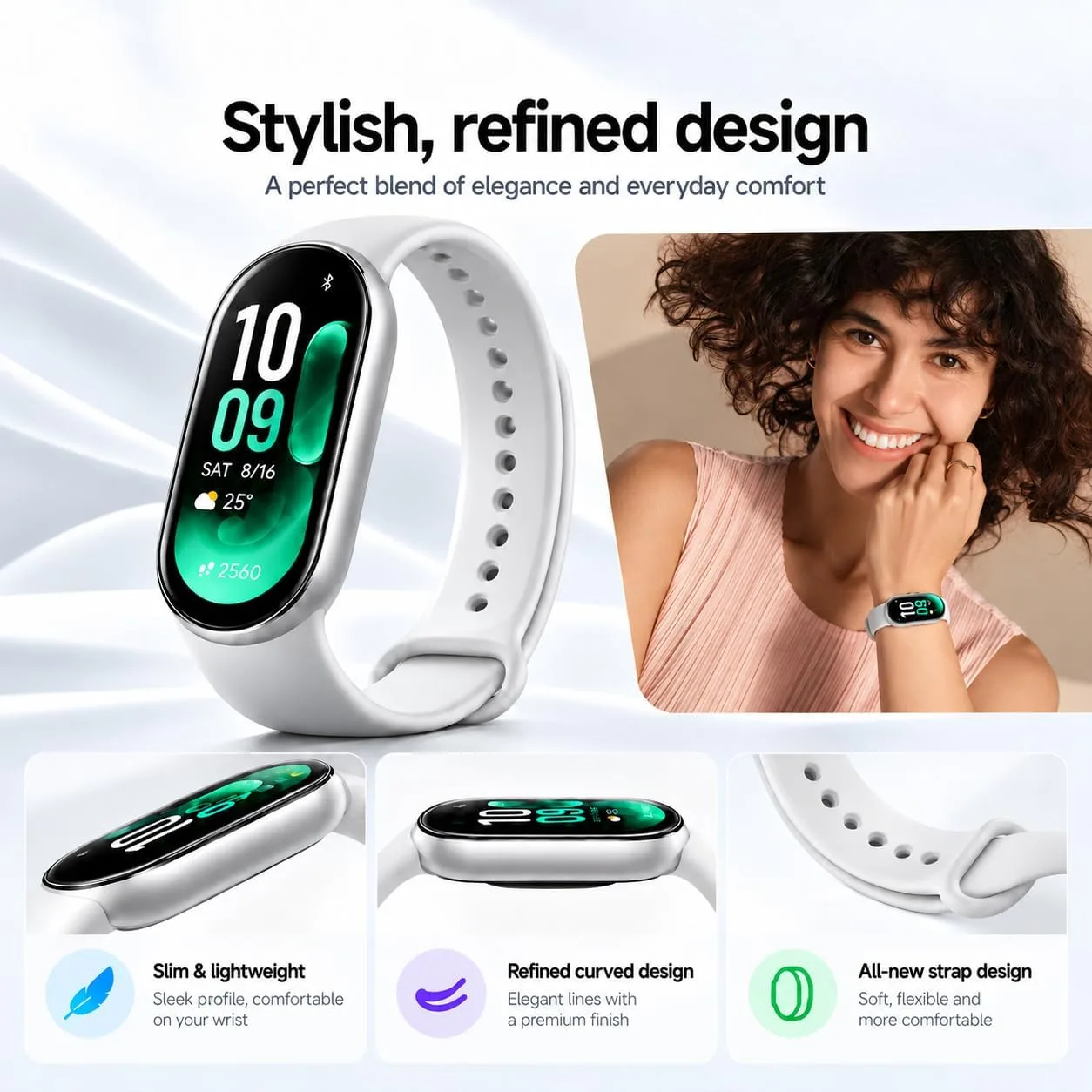 Xiaomi Smart Band 11 (2026) Fitness Tracker Black, 1.72" AMOLED Screen, 5ATM Waterproof, Heart Rate & SpO2Monitor, Sleep HRV, 150+ Sports Modes, 21-Day Battery, Android & iOS Compatible (Silver)