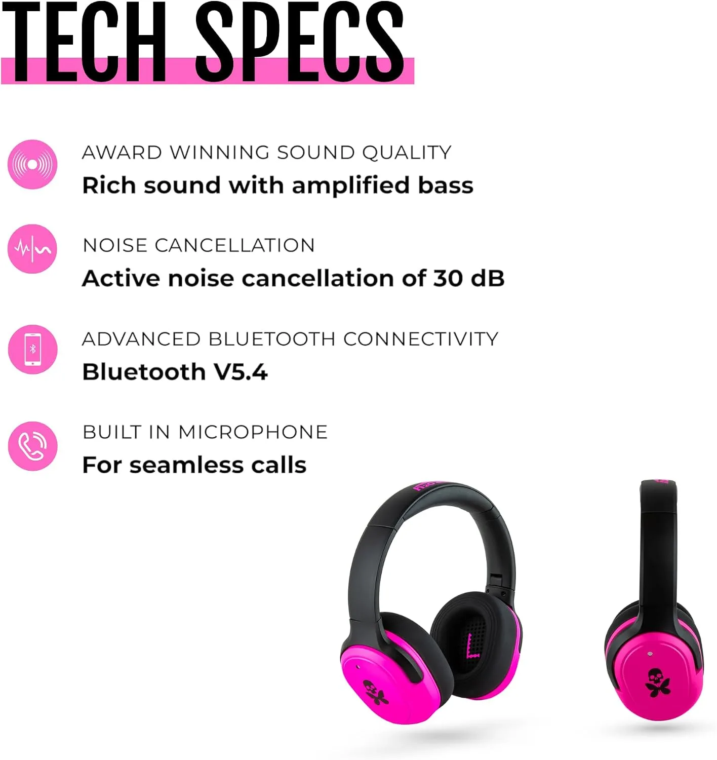 H2O Audio Betty x RIPT Ultra Over-Ear Sport Headphones - 100% Sweatproof Zwift Headphones - Premium Sound Active Noise Cancellation and Transparency Mode, 50-Hour Battery Life