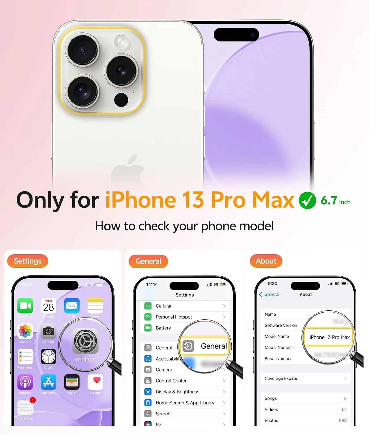 FNTCASE for iPhone 13 Pro Max Case, Fit for Magsafe, Light Purple