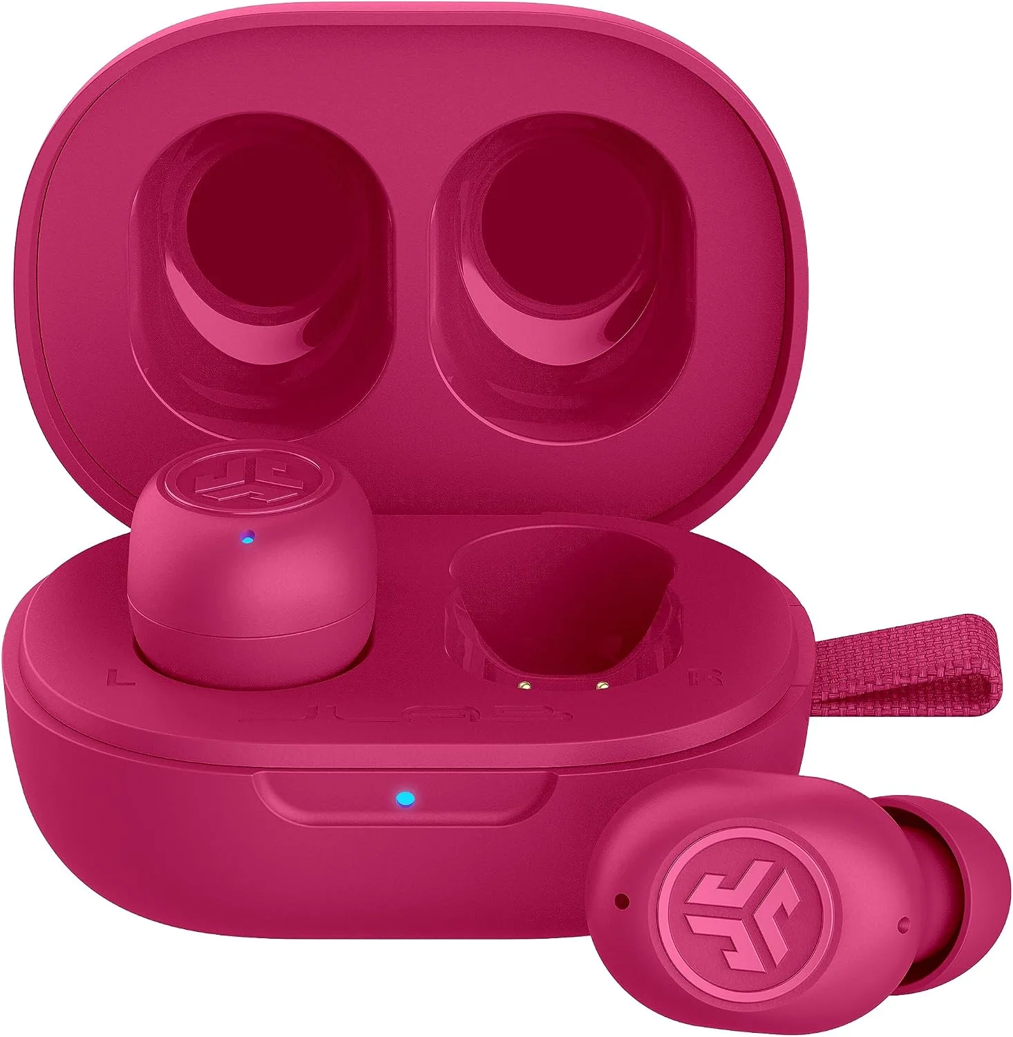 JLab JBuds Mini True Wireless Earbuds, Bluetooth Multipoint, Hot Pink