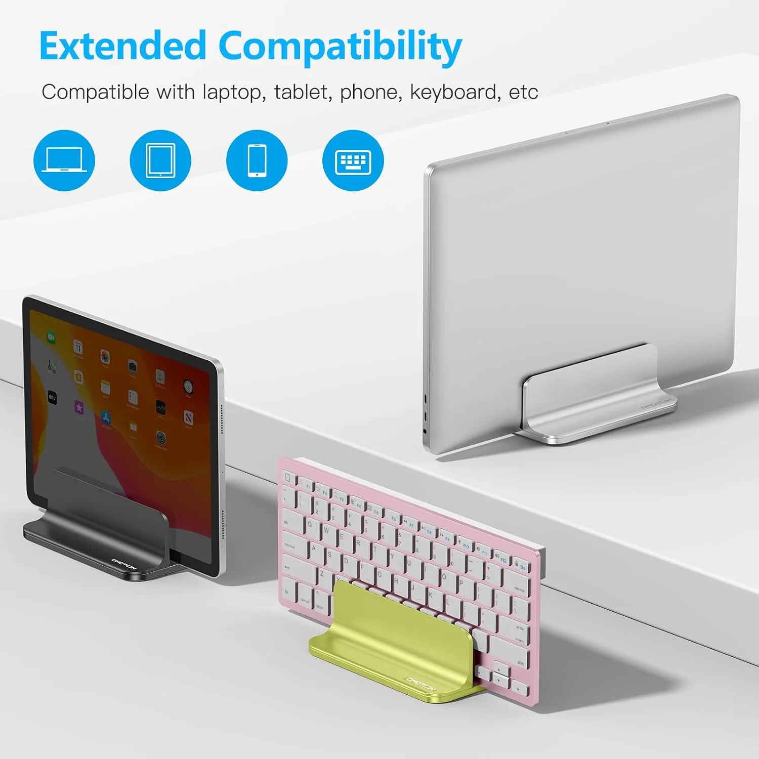OMOTON Vertical Laptop Stand Holder, Adjustable Dock for MacBook, Citron