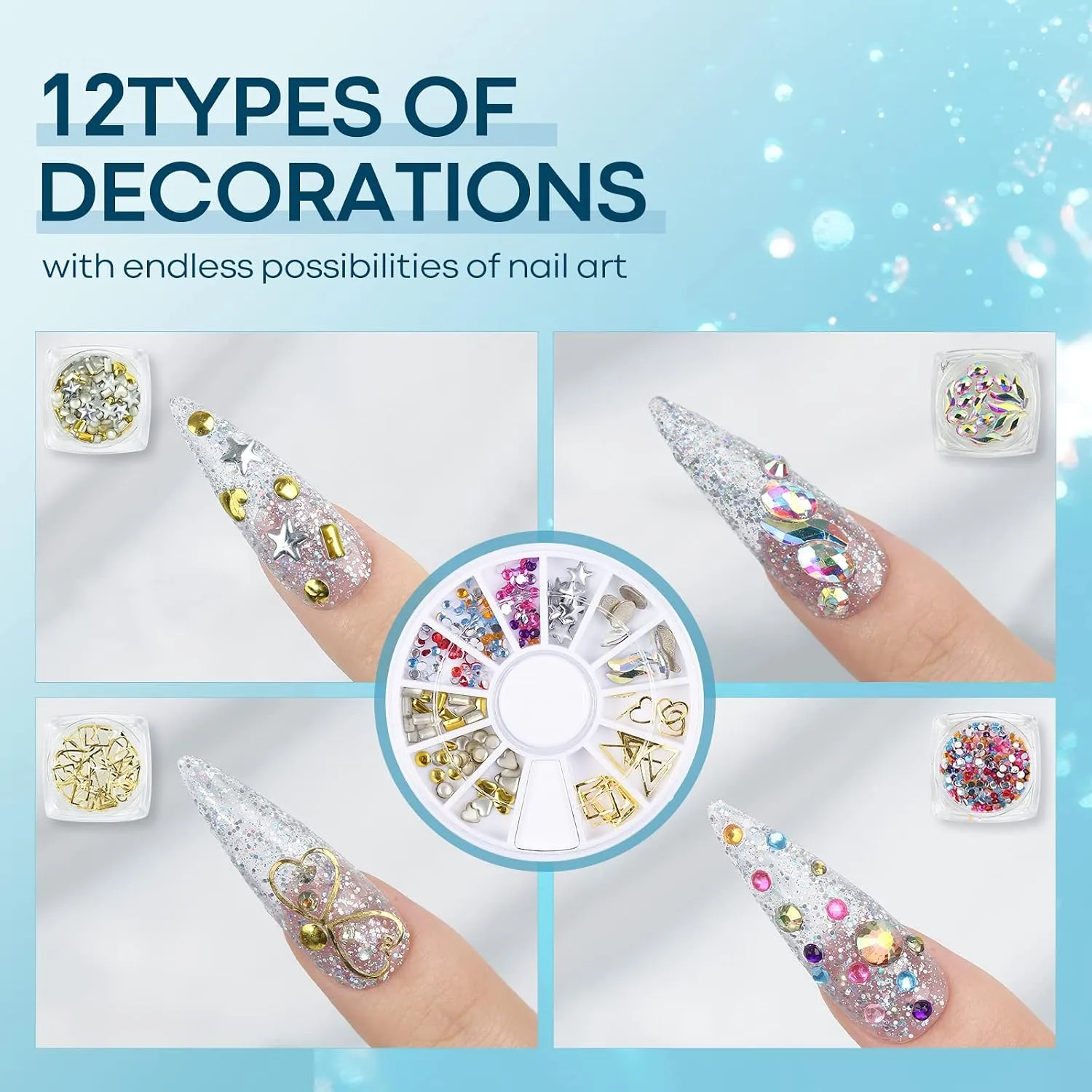modelones Rhinestone Glue Super Strong Nail Glue Gel with Charms & Brush