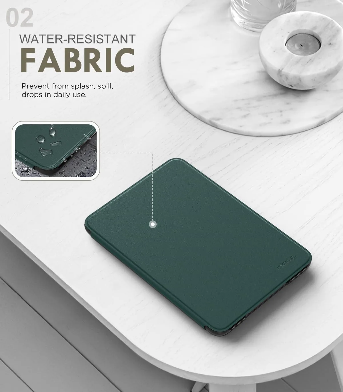 MoKo Case for 6" Amazon Kindle Basic 11th Gen 2024/2022, Midnight Green