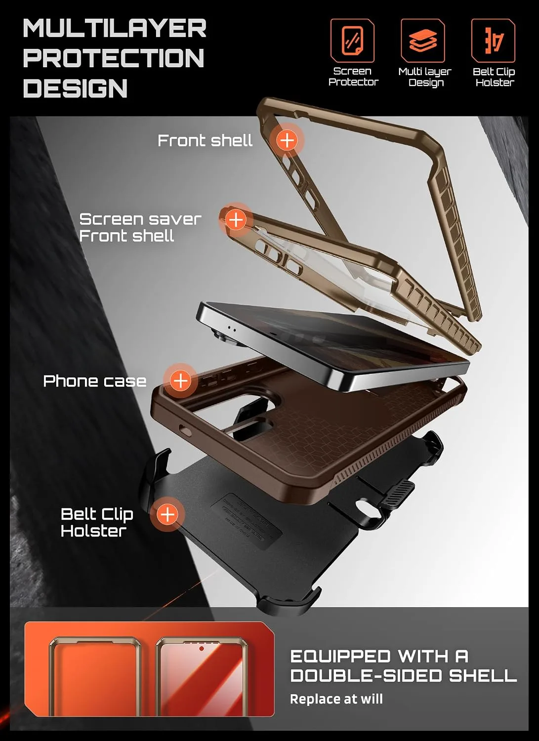 SUPCASE for Samsung Galaxy S26 Ultra Case with Built-in Stand, Brown