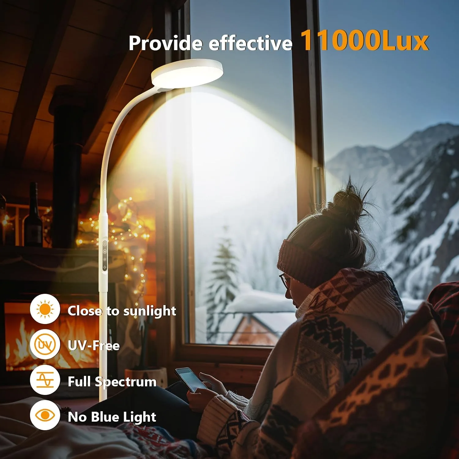 Light Therapy Lamp, 3 in 1 Therapy Floor Lighting, 11000 Lux