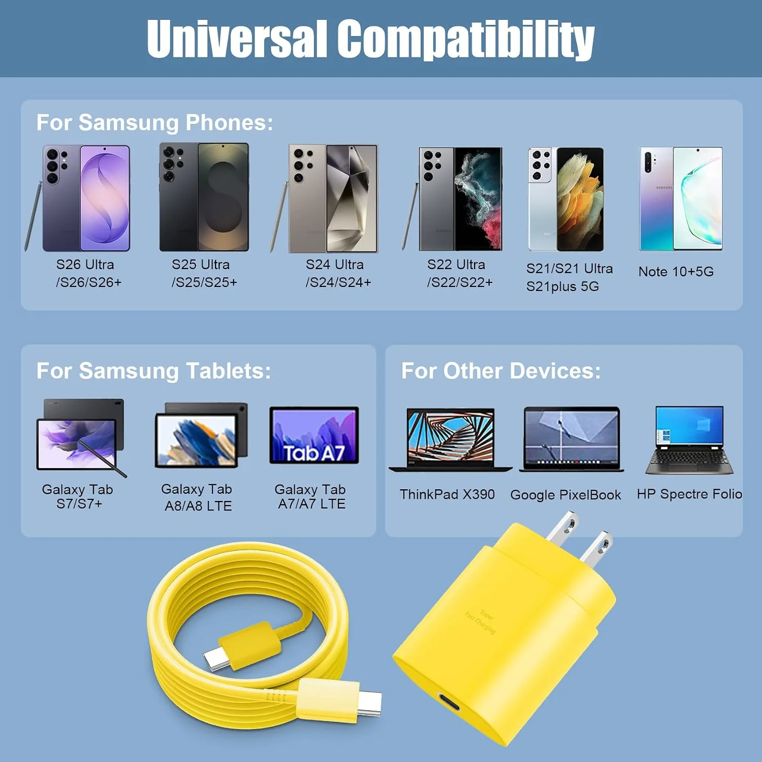 Super Fast Samsung Charger Type C 25W USB C Android Phone Charger Block