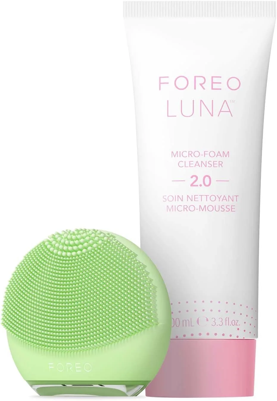FOREO Luna 4 go Cleansing Brush + Luna Micro-Foam Face Cleanser 2.0 Bundle